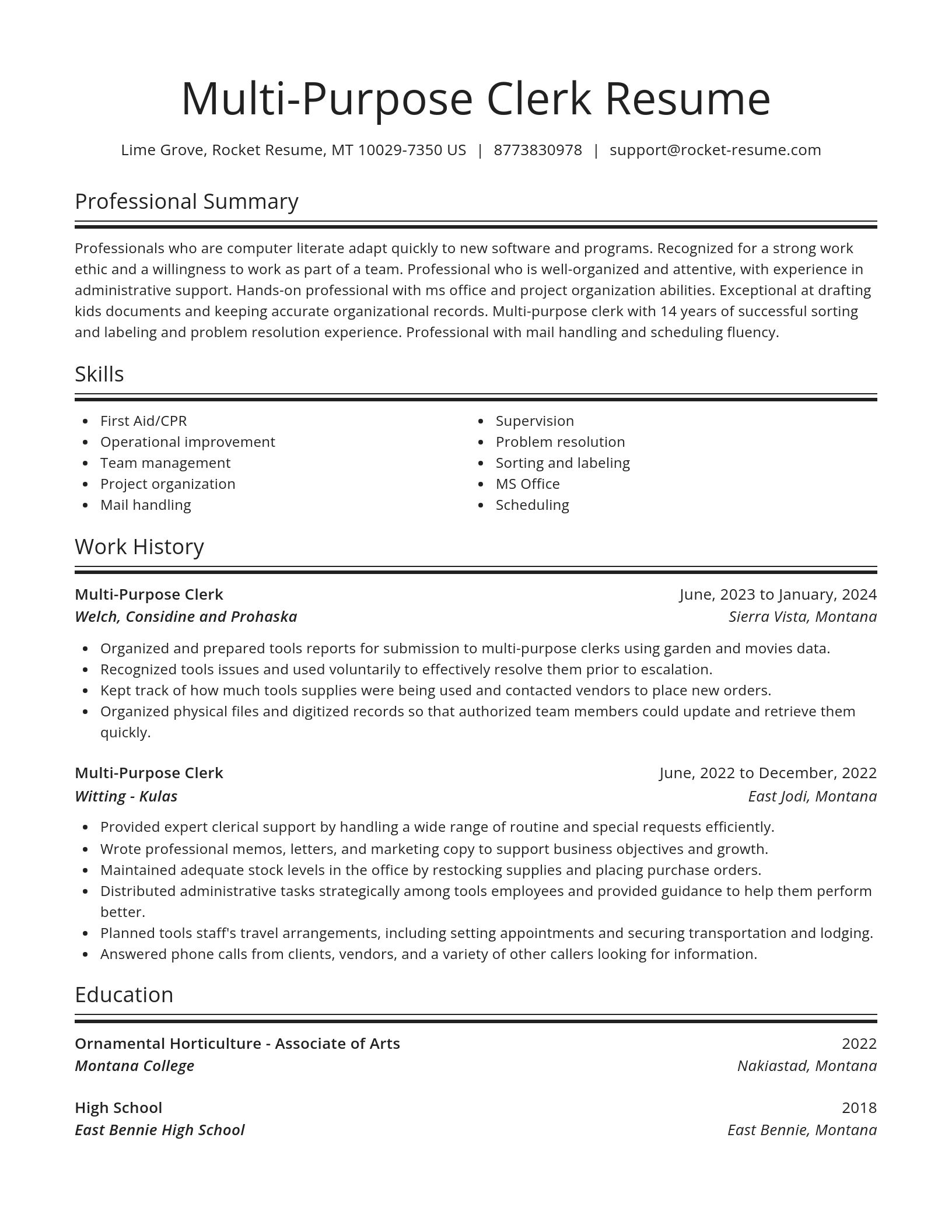 Spotlight resume template