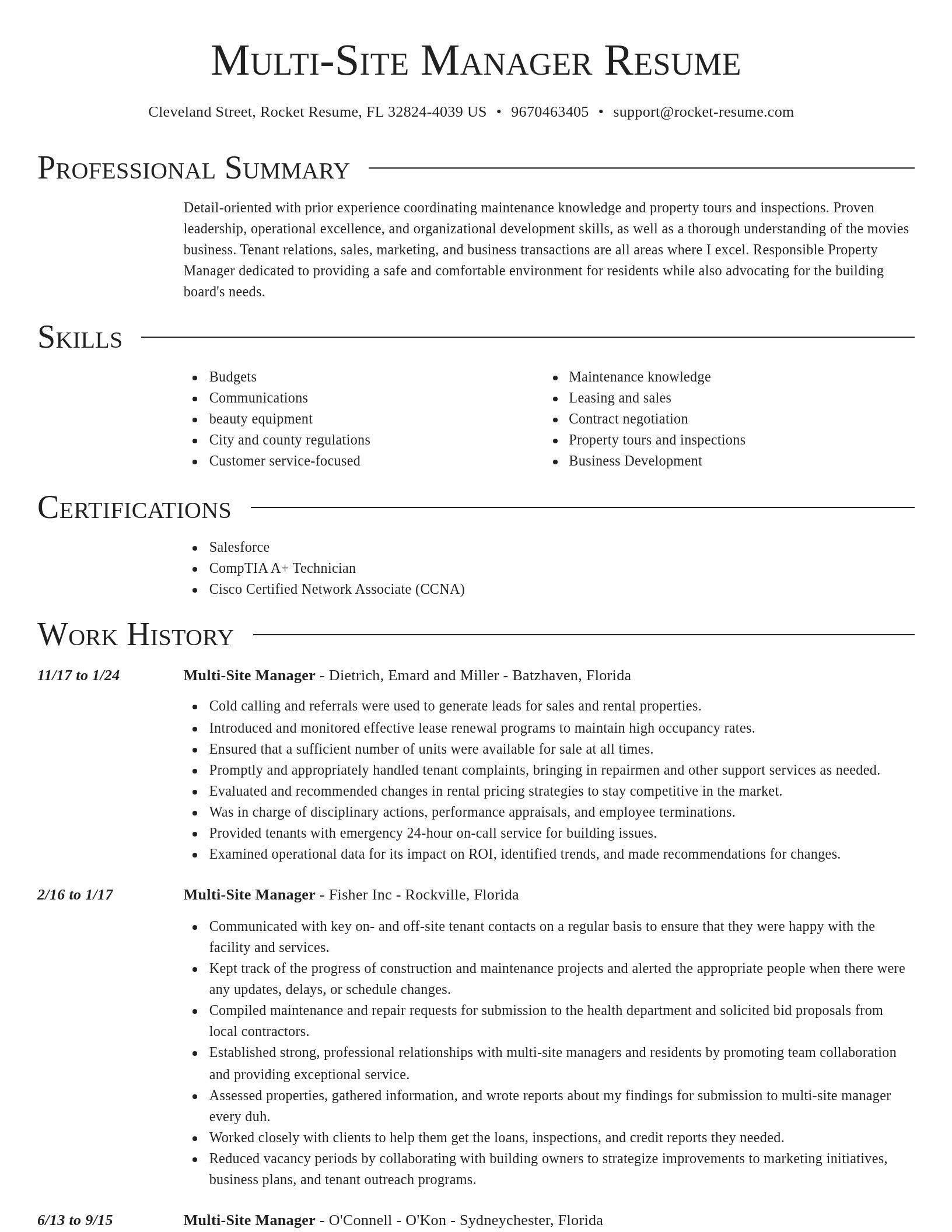 Director resume template