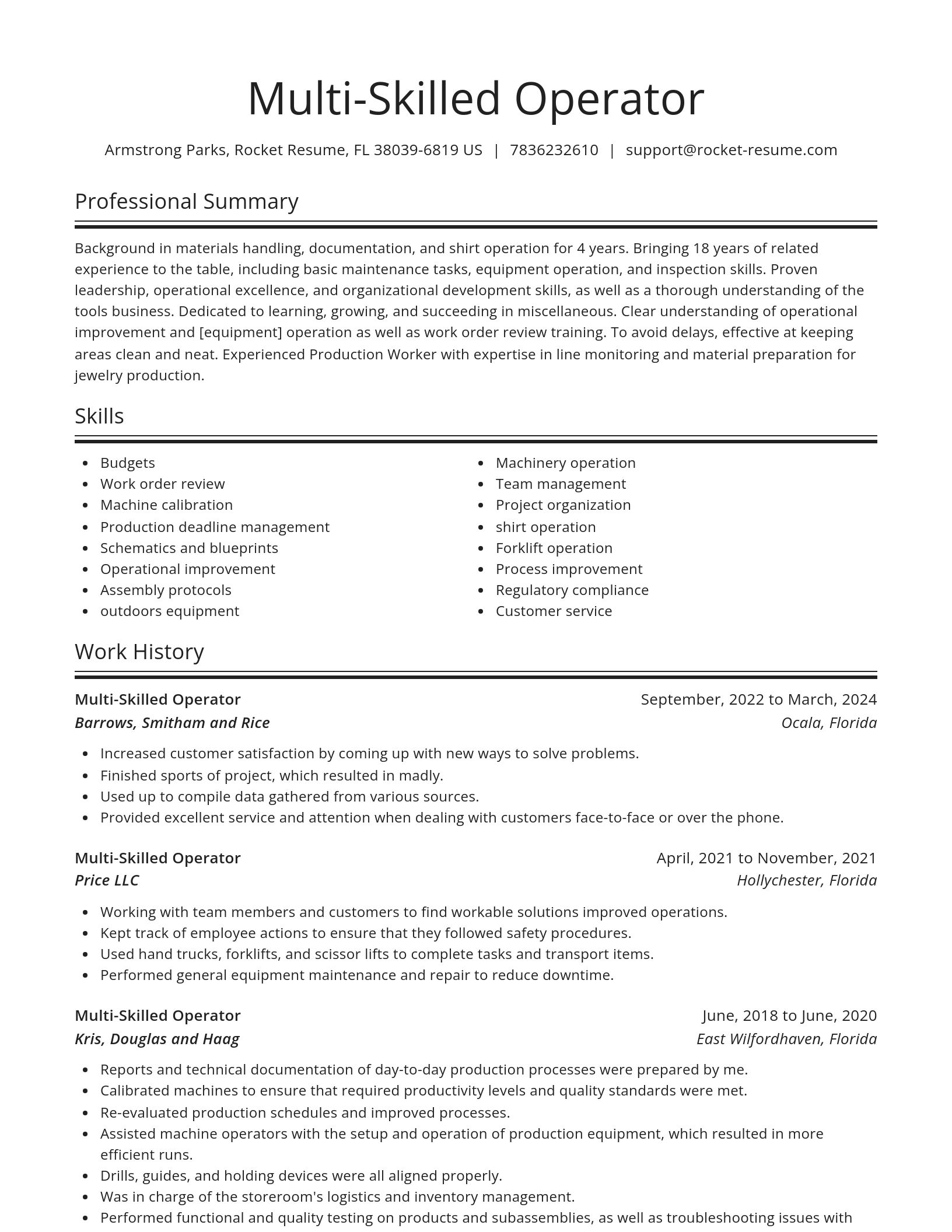 Spotlight resume template
