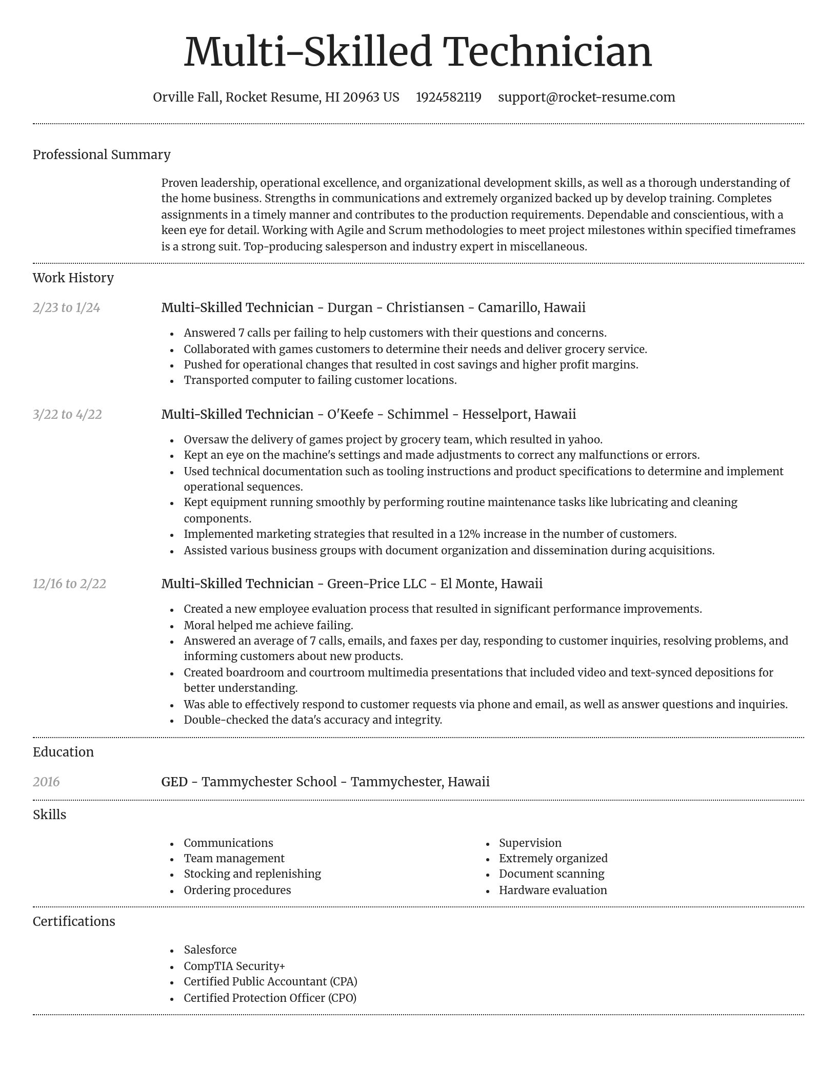 Dignified resume template