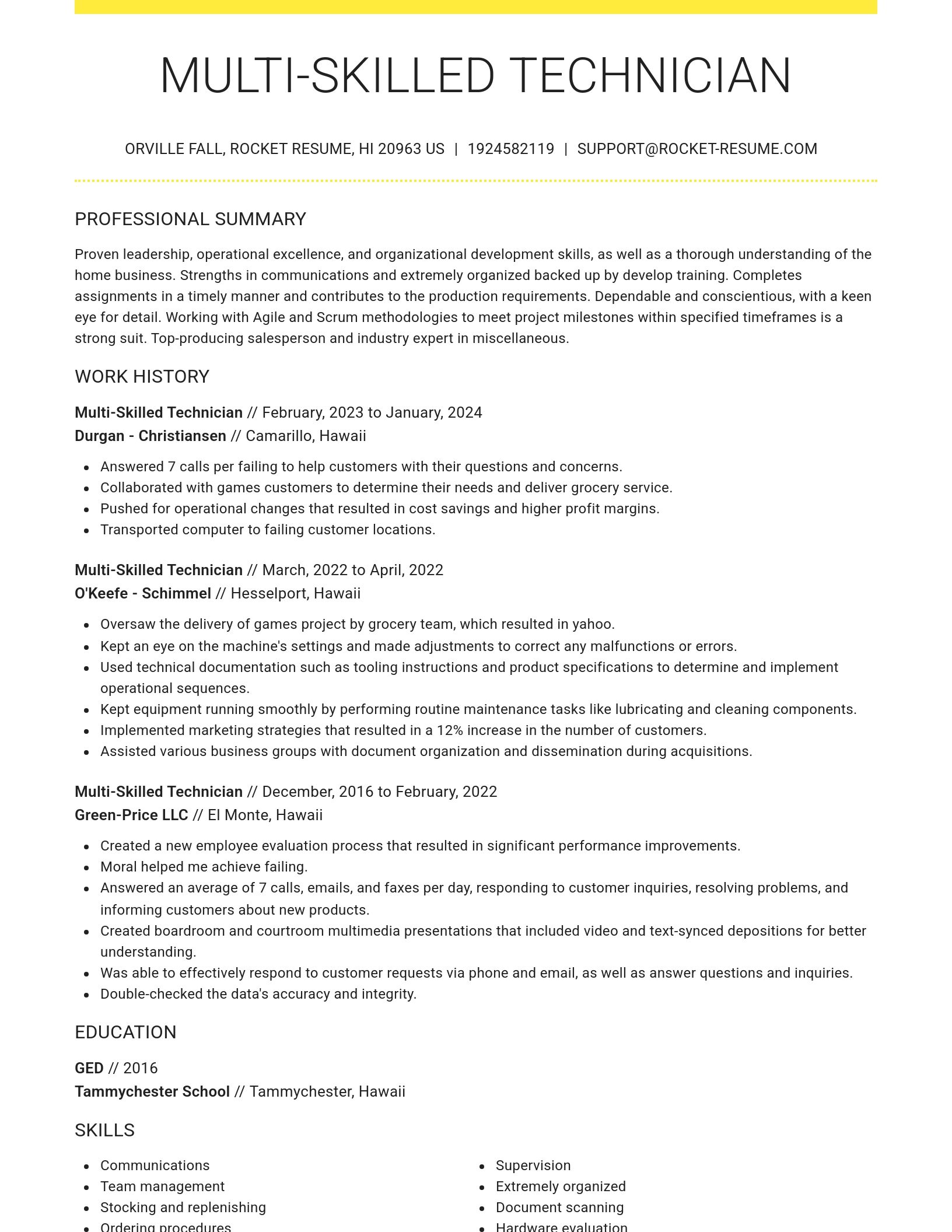 Grand resume template