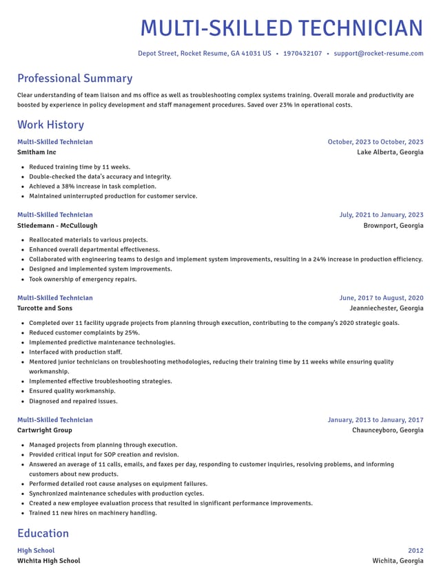 Novel resume template