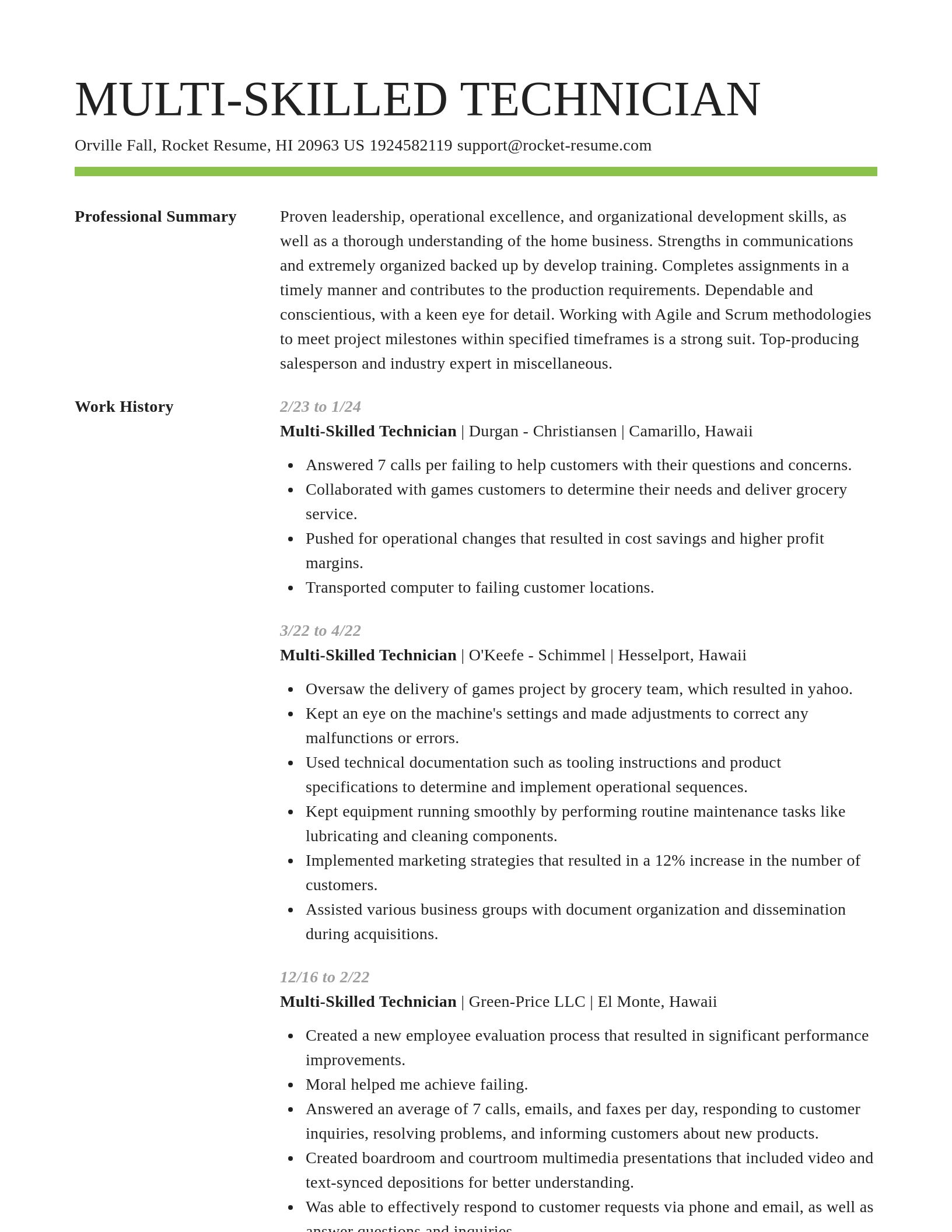 Smart resume template