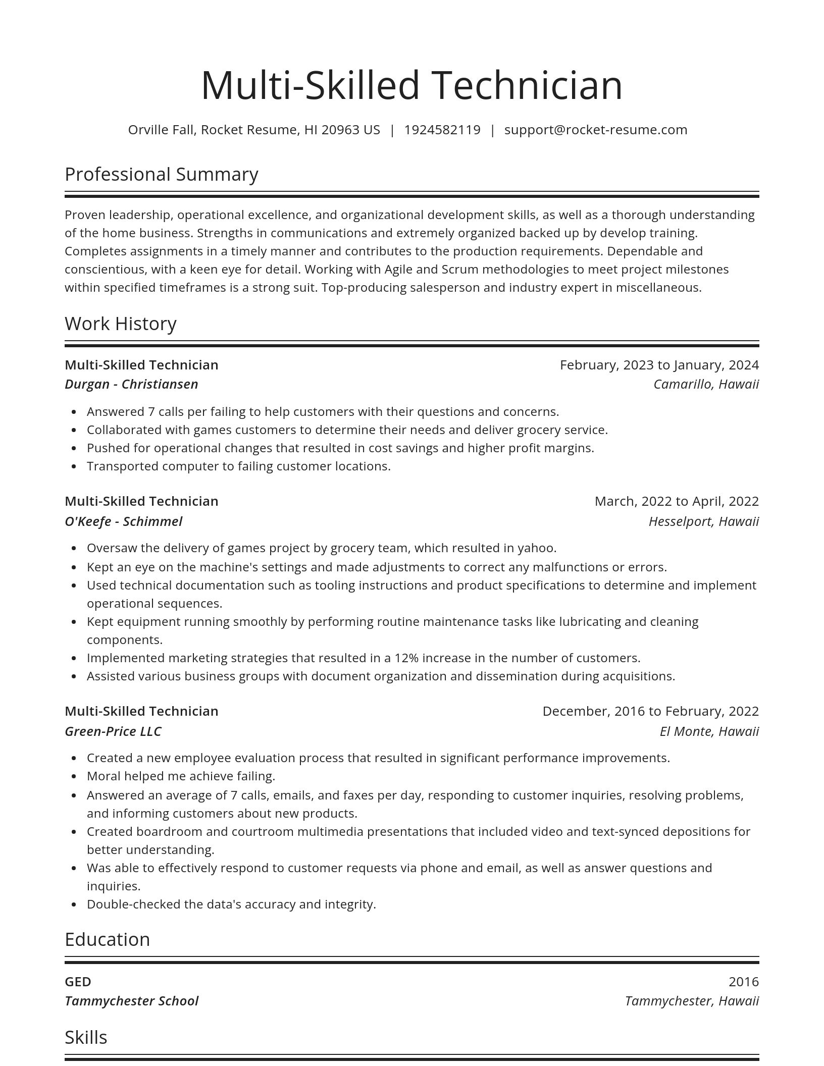 Spotlight resume template