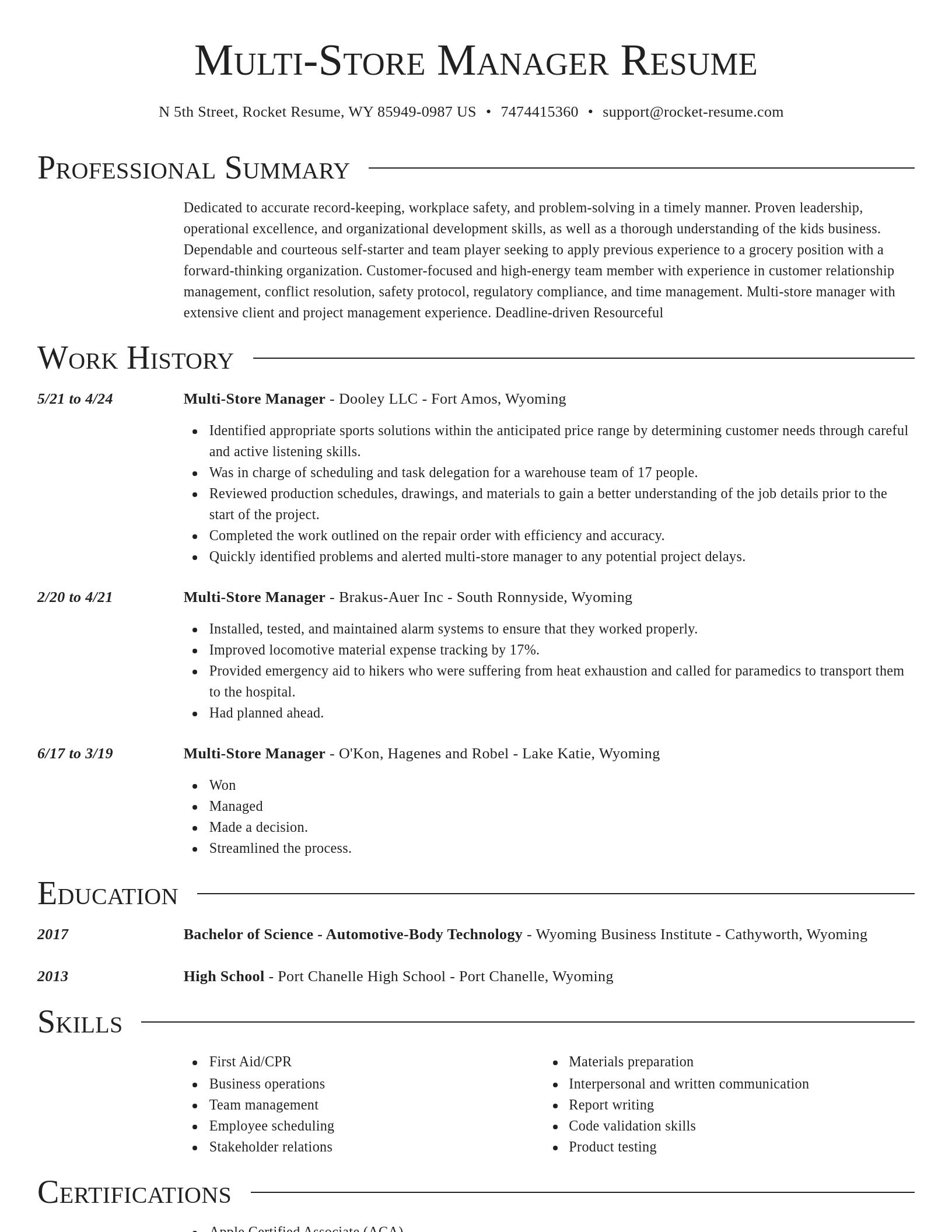 Director resume template