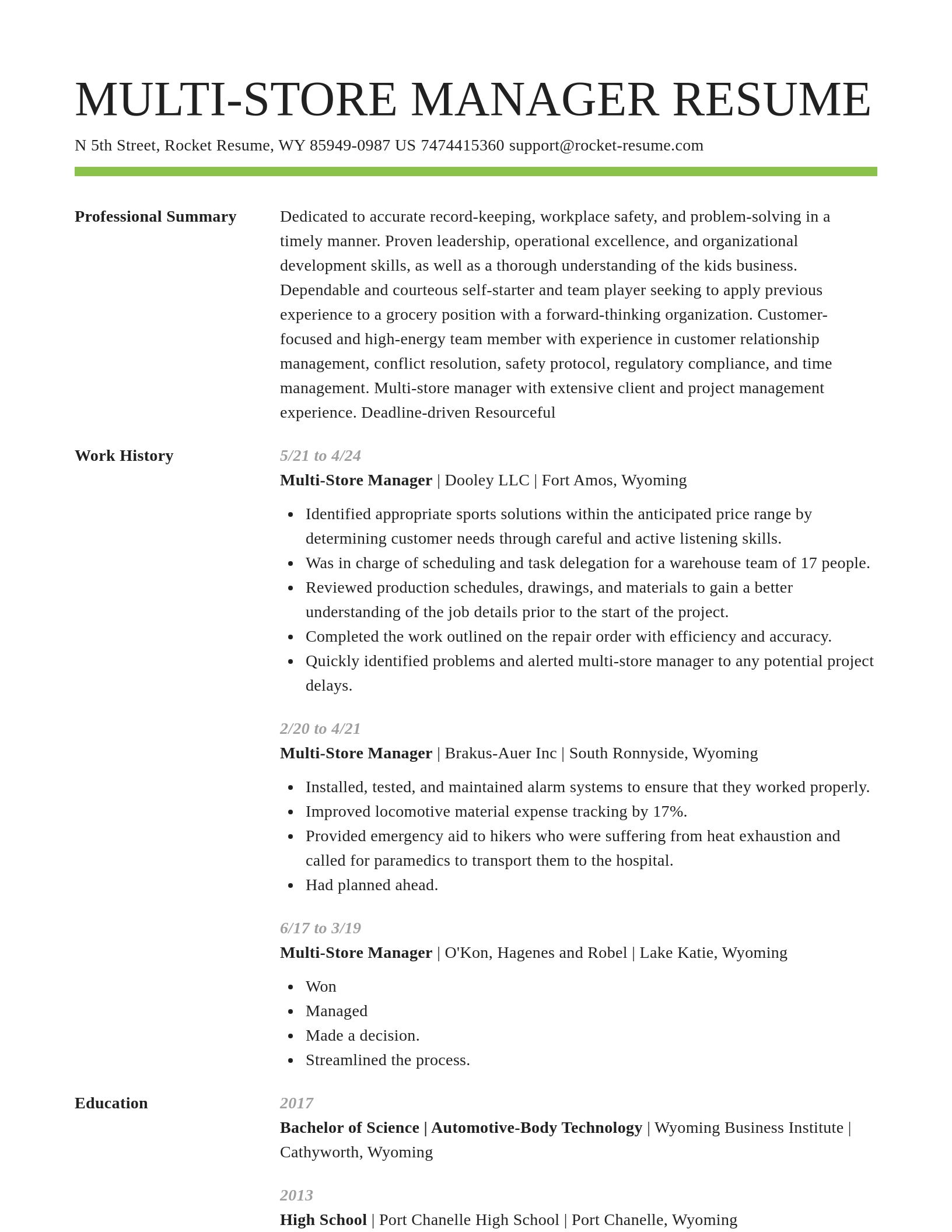 Smart resume template
