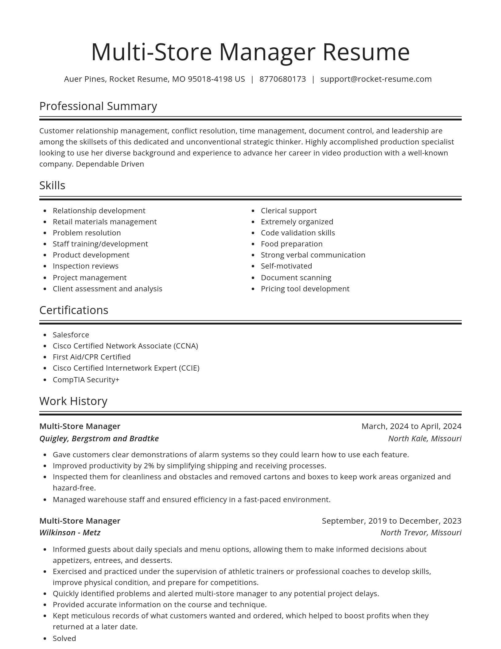Spotlight resume template