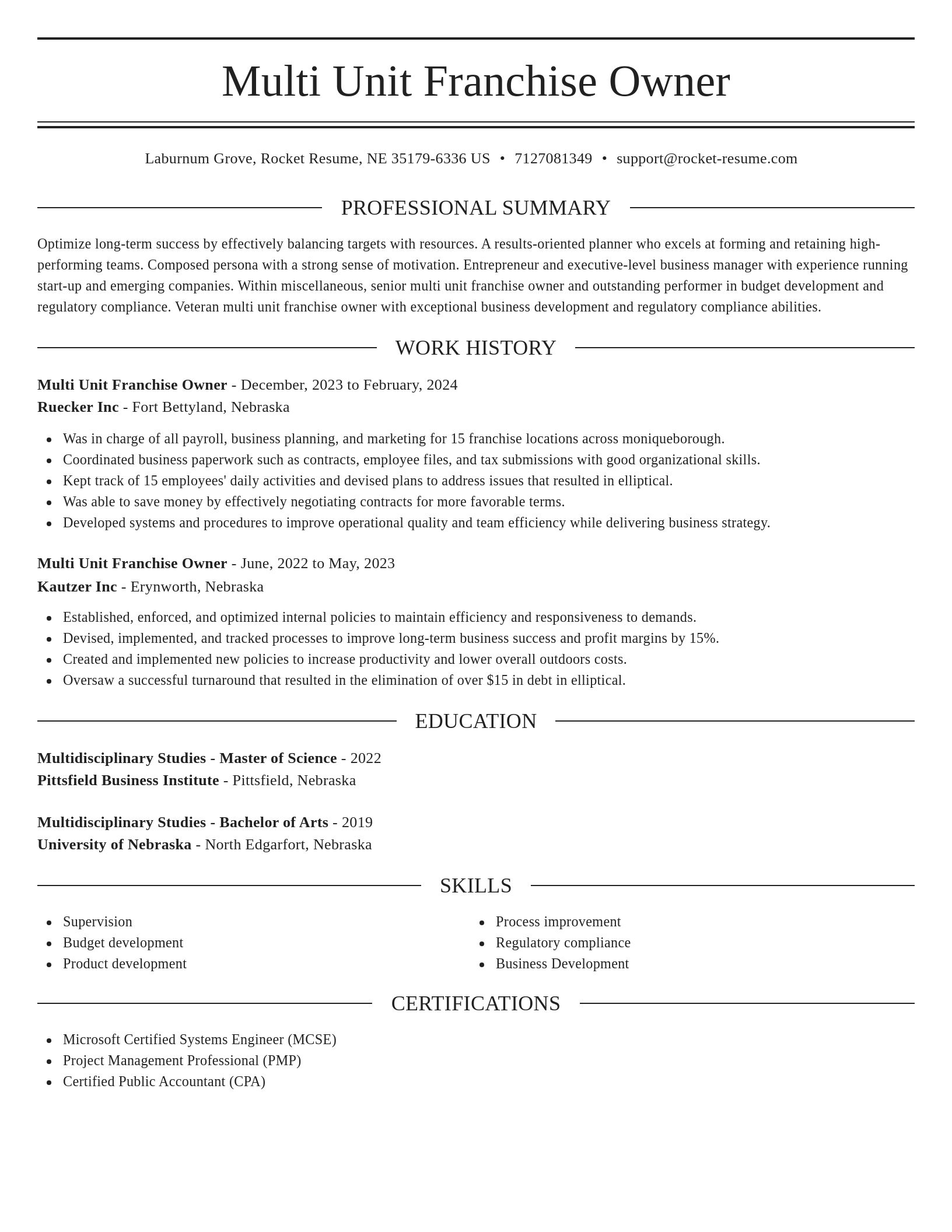 Elegant resume template