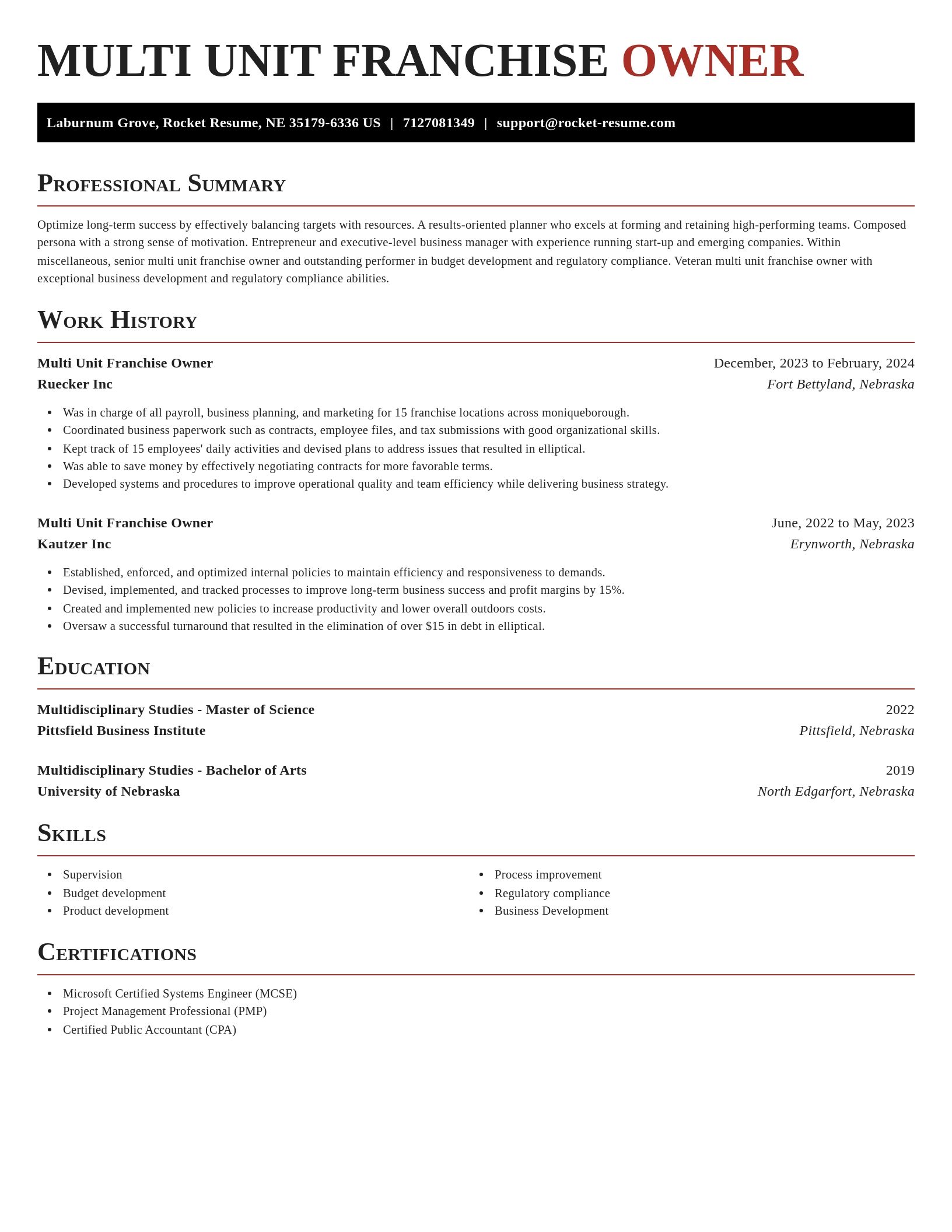 Exquisite resume template