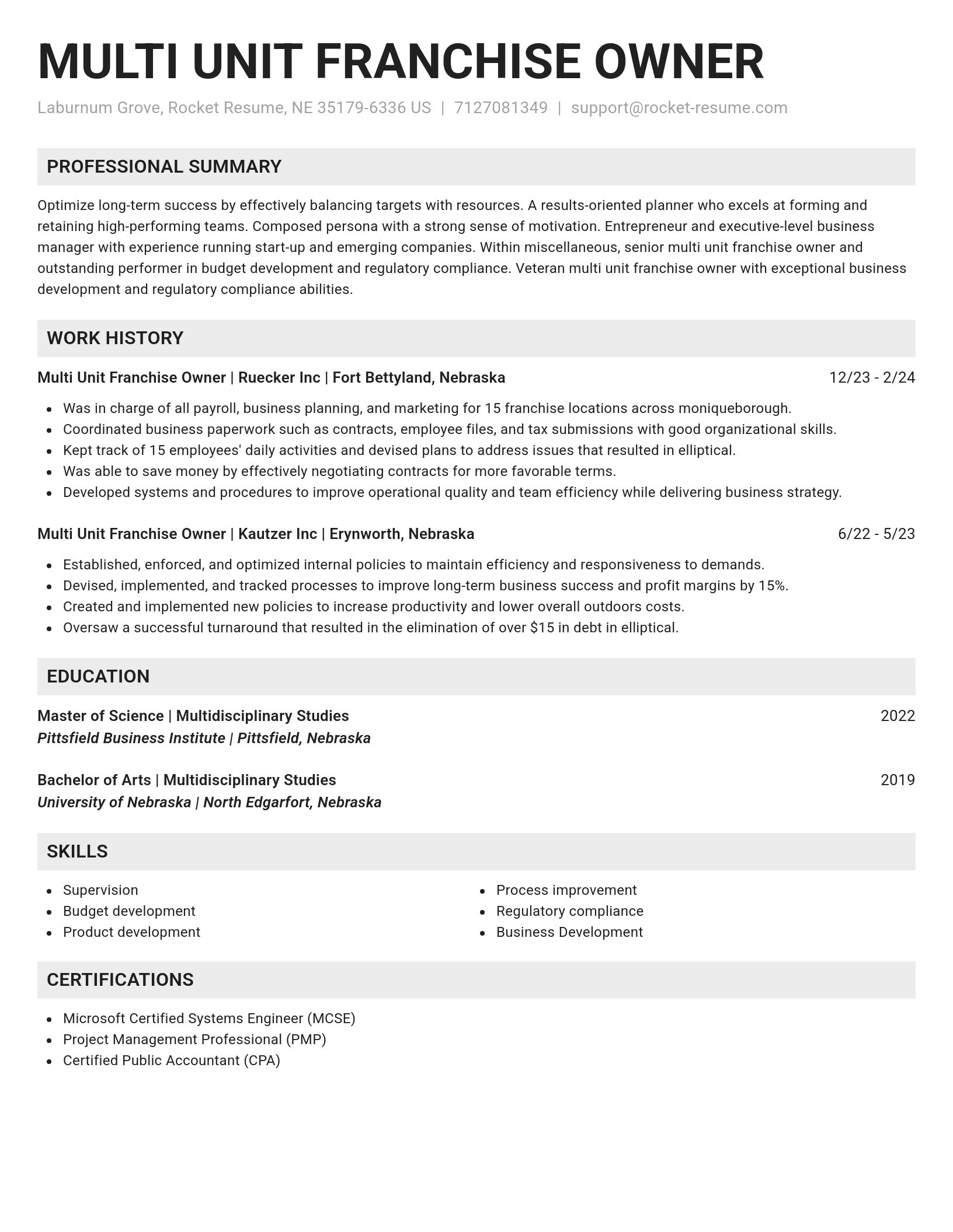 Genius resume template