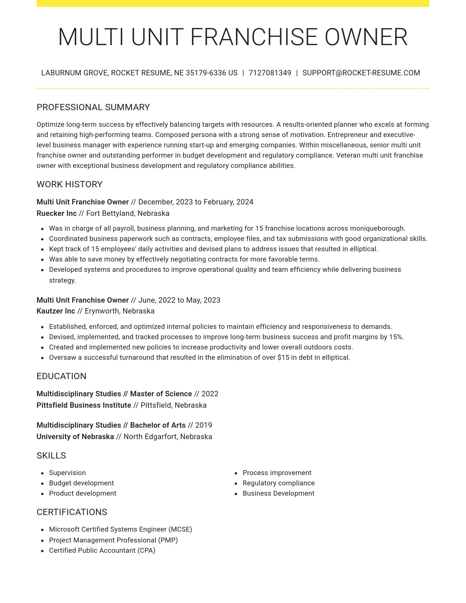 Grand resume template