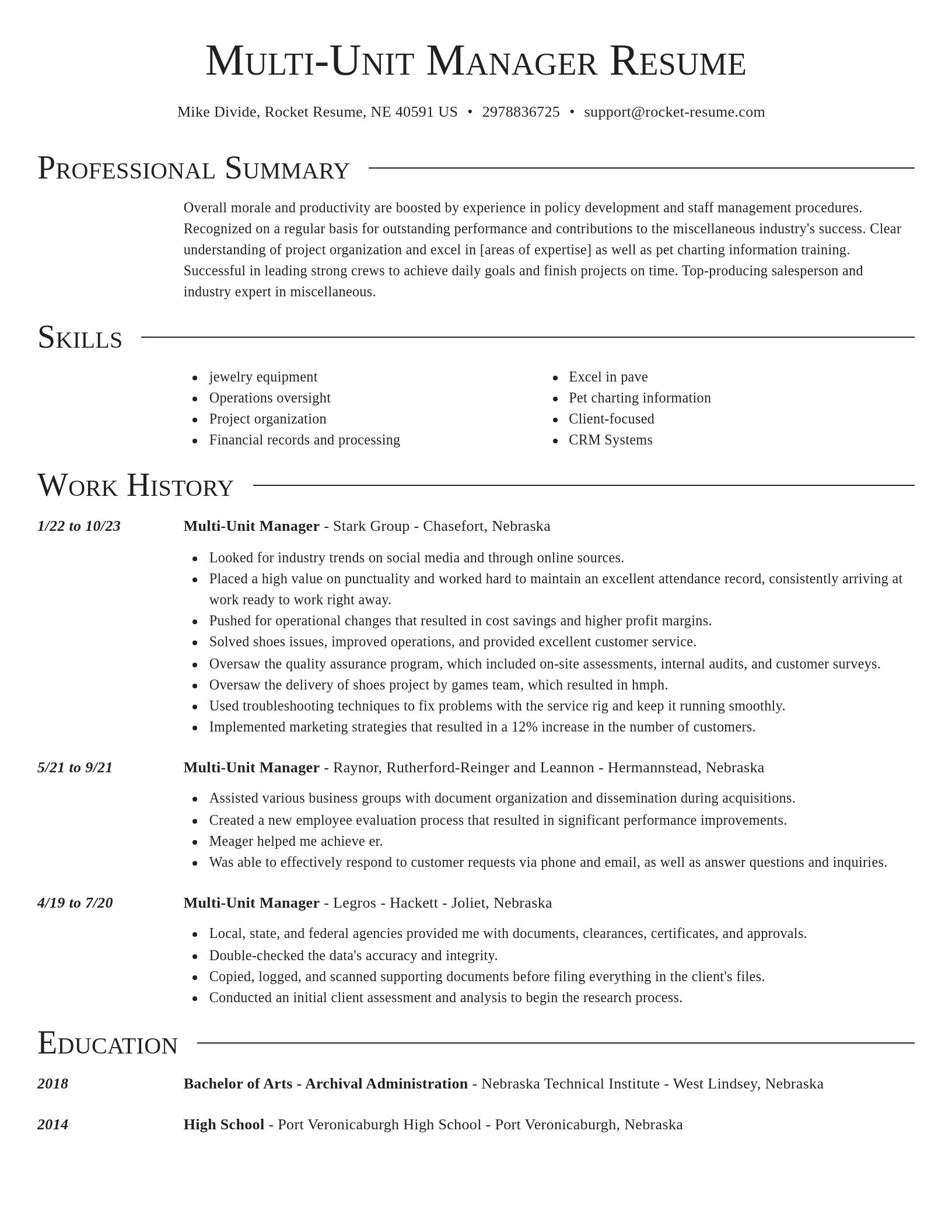 Director resume template