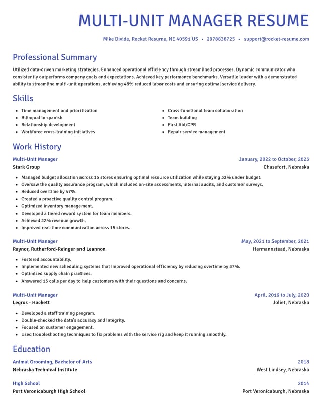 Novel resume template