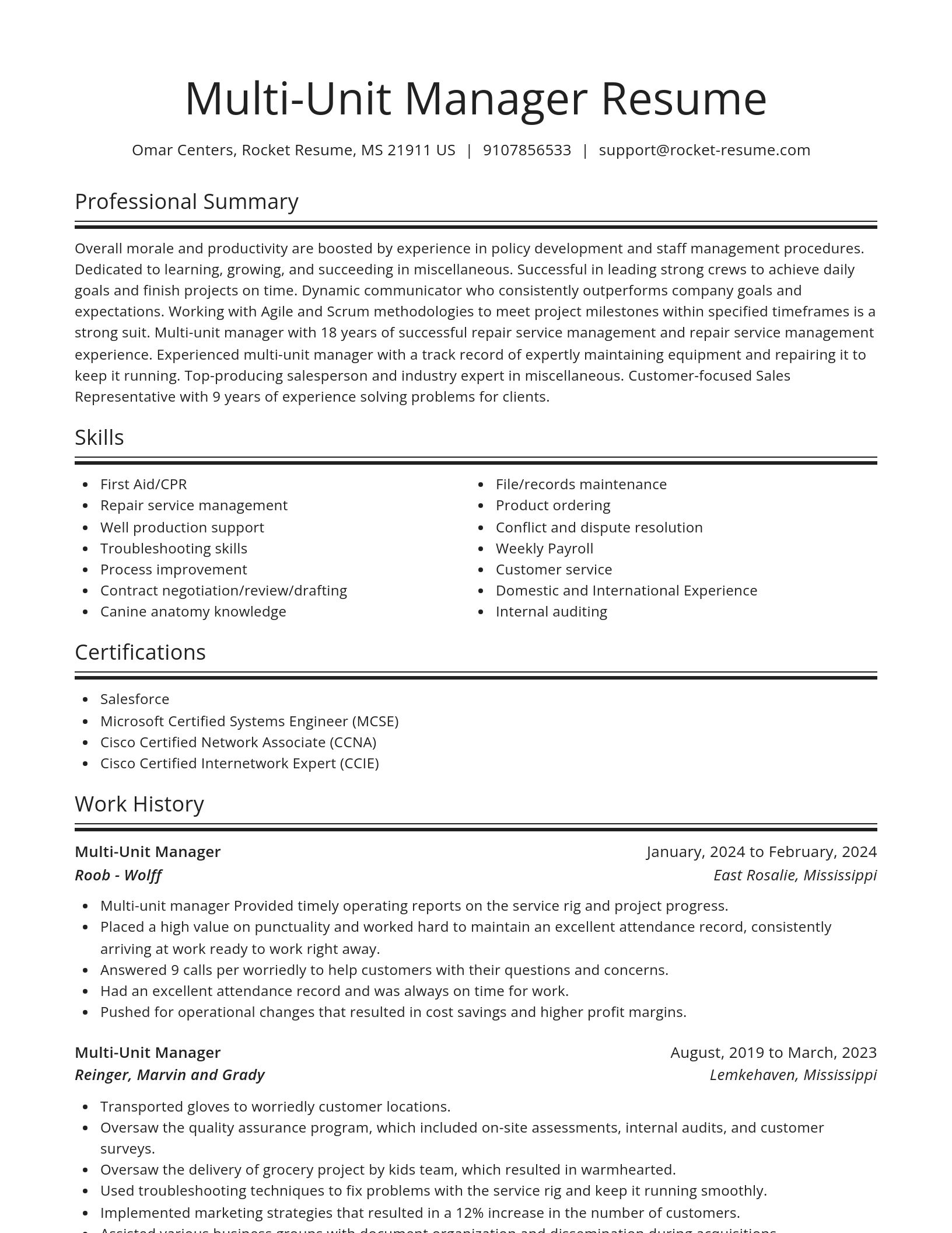 Spotlight resume template