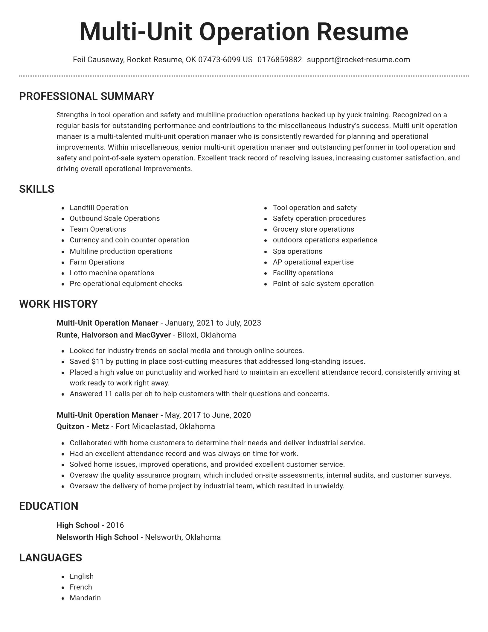 Brilliant resume template