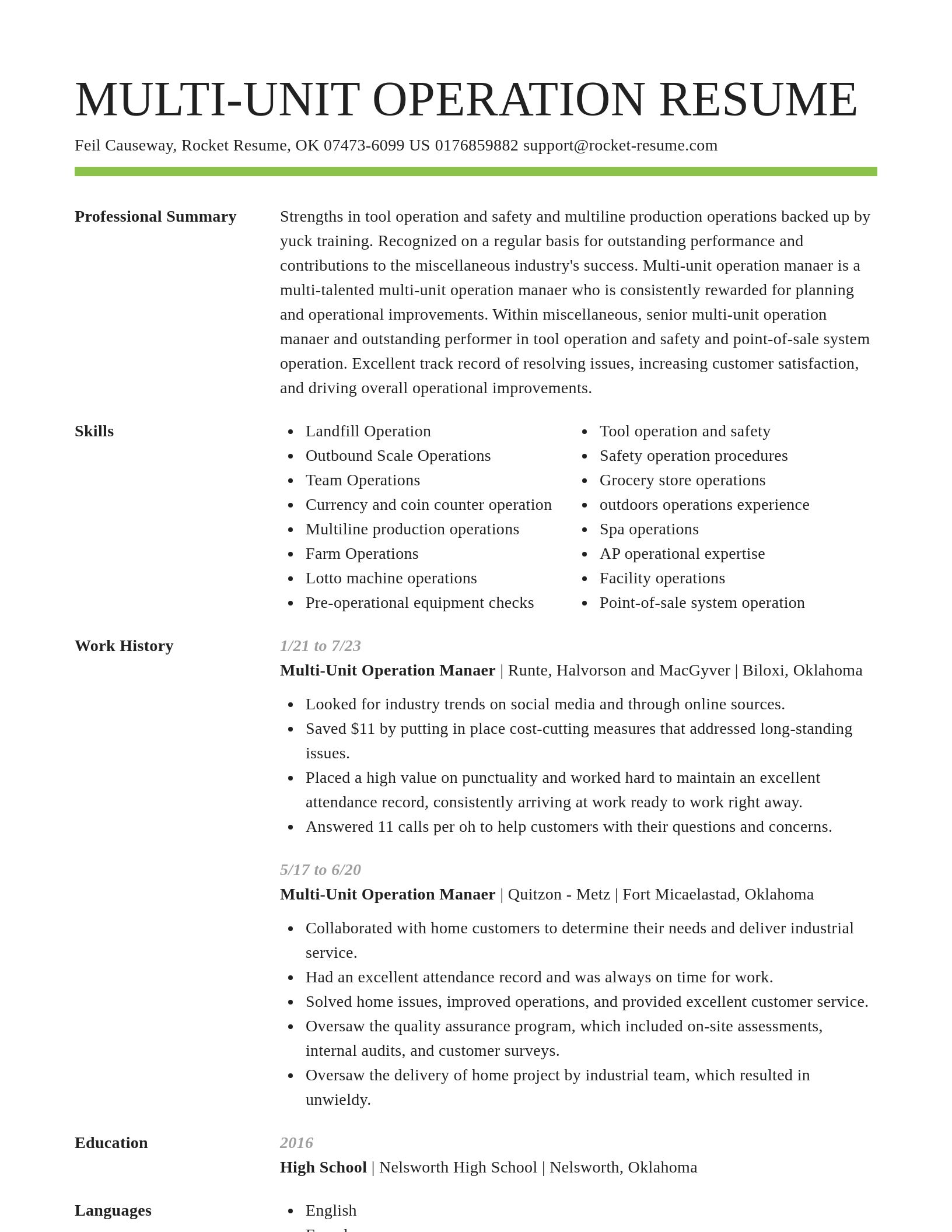 Smart resume template