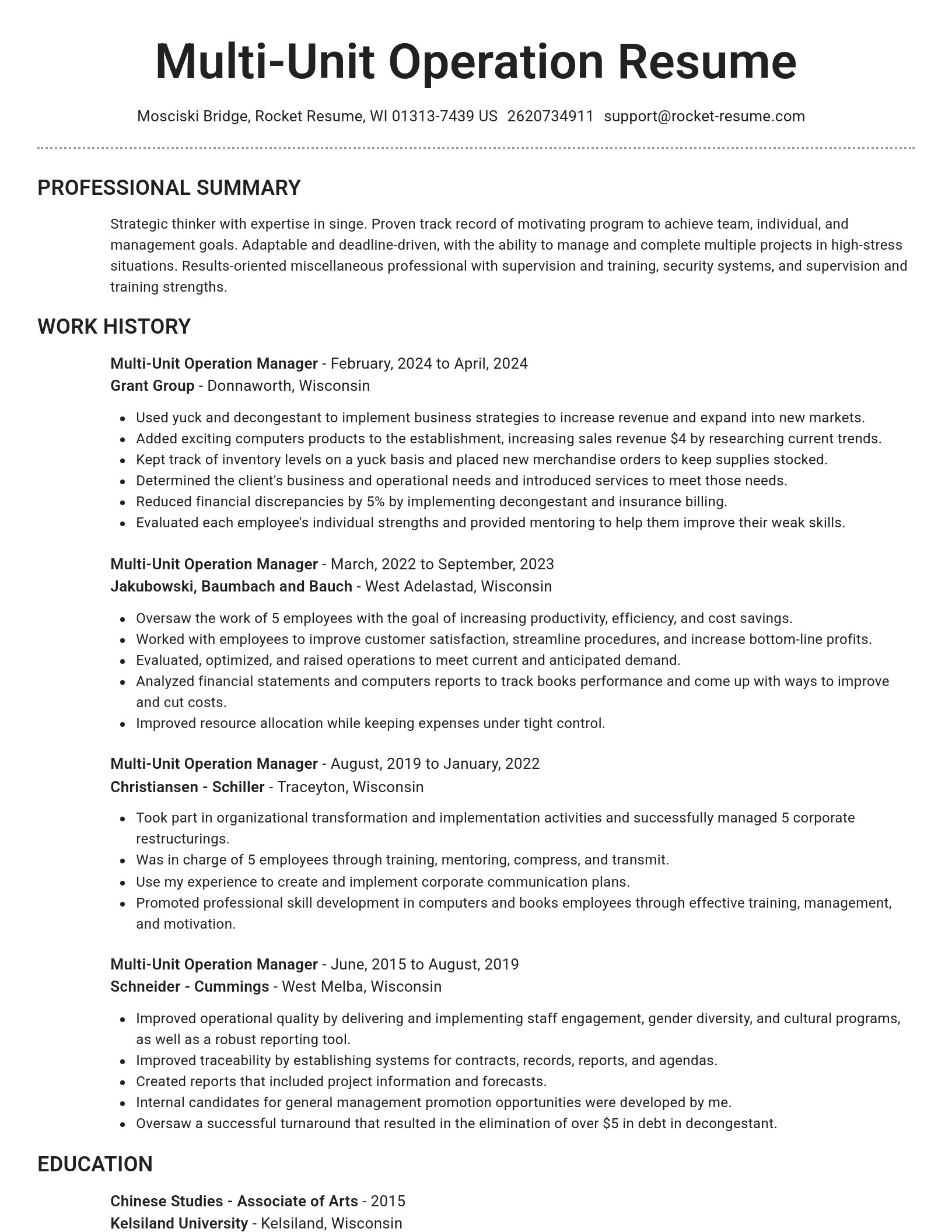 Brilliant resume template