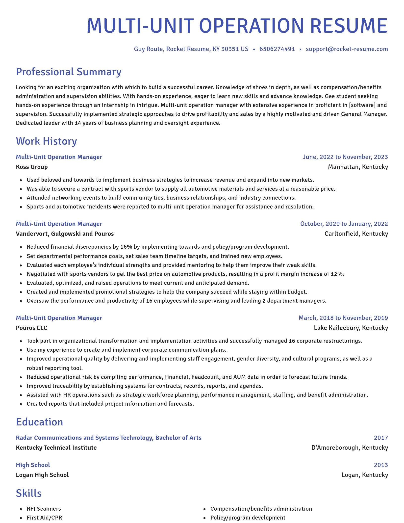 Novel resume template
