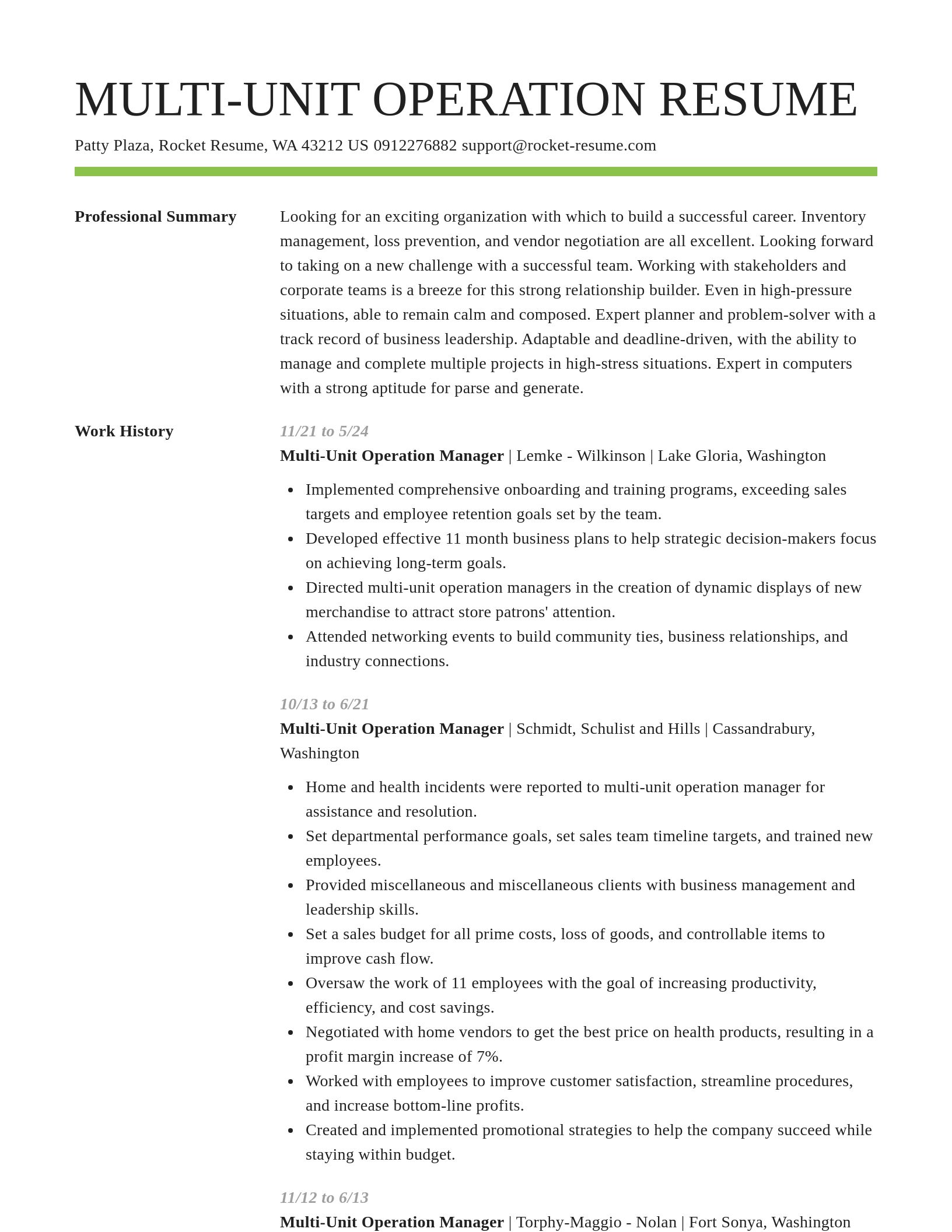 Smart resume template