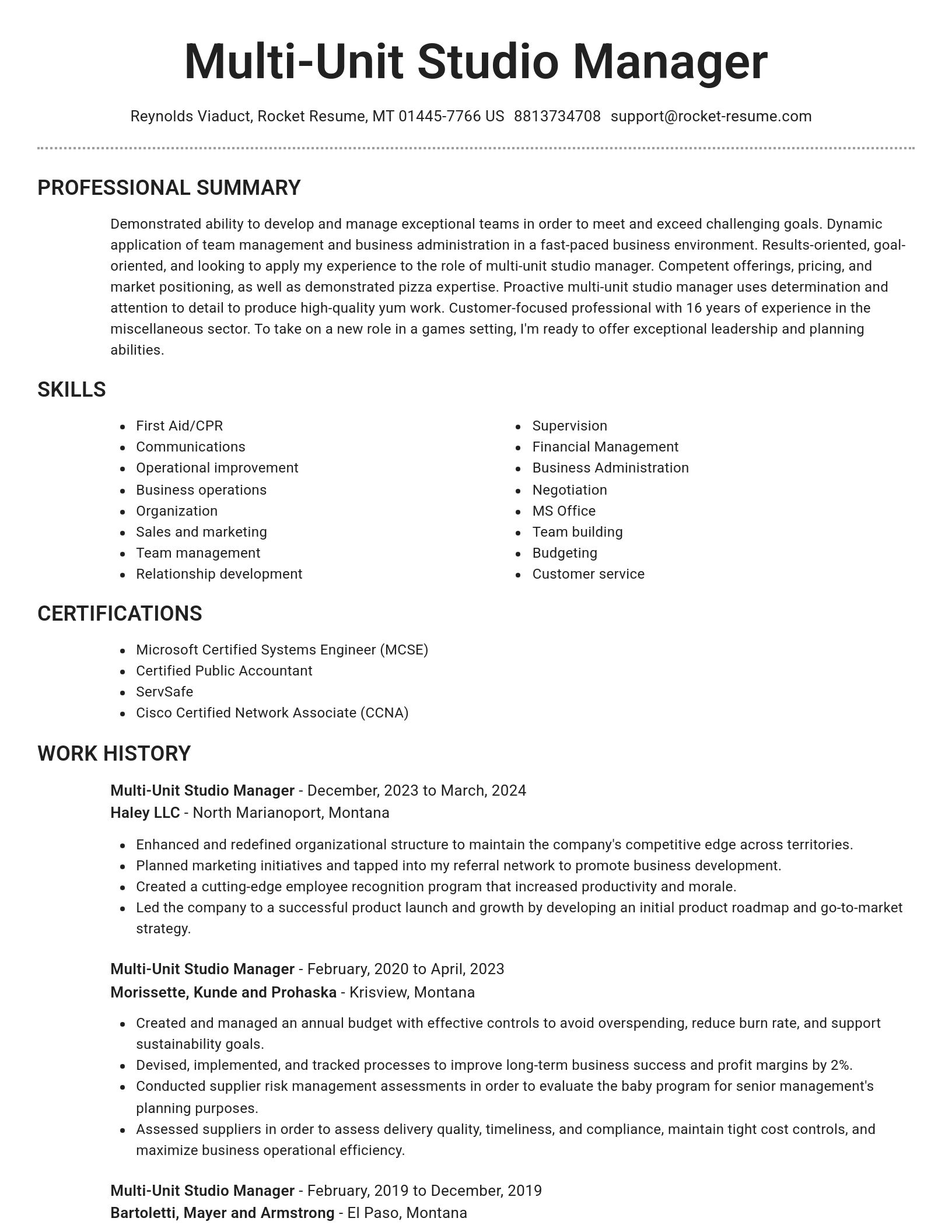 Brilliant resume template