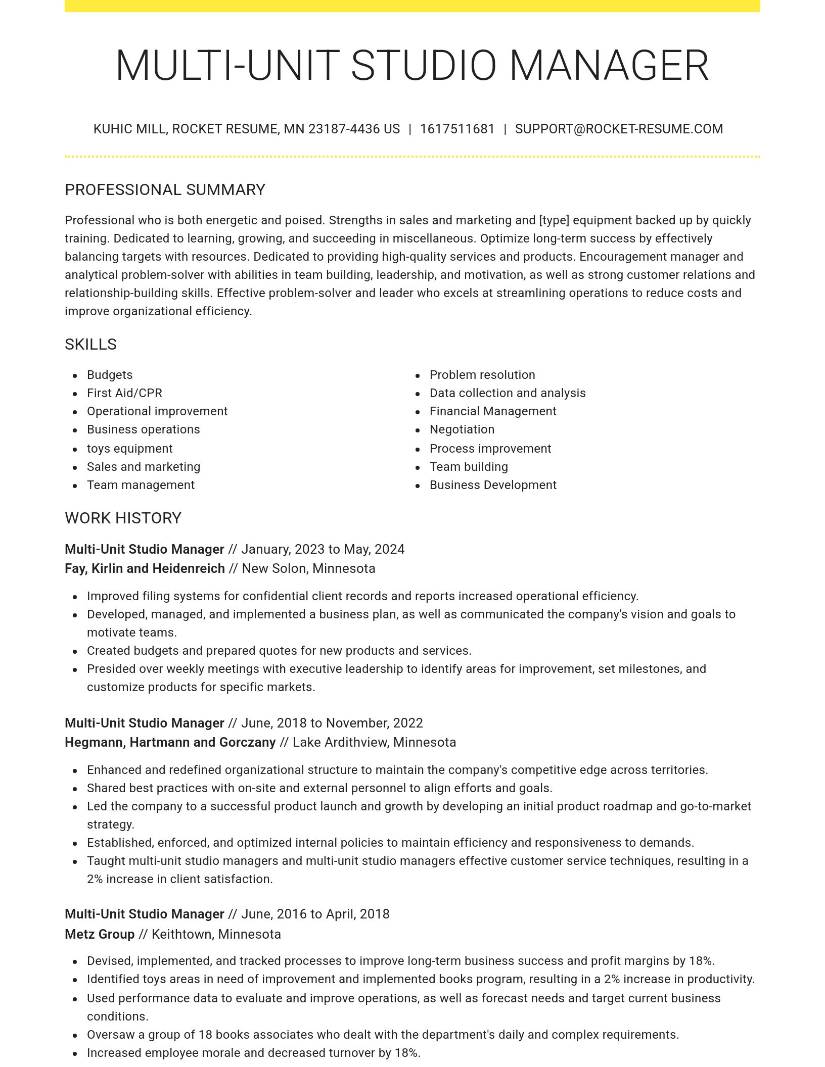 Grand resume template