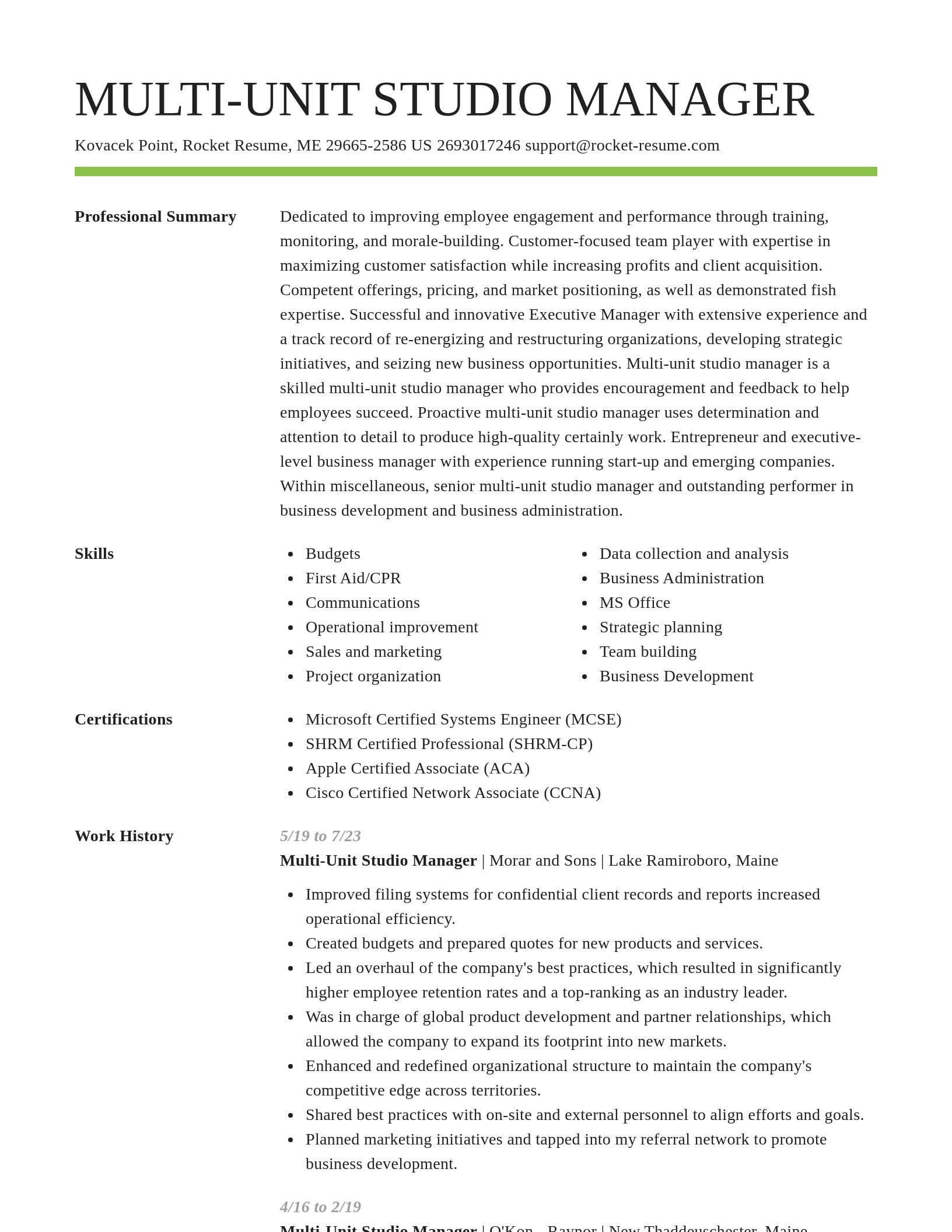 Smart resume template