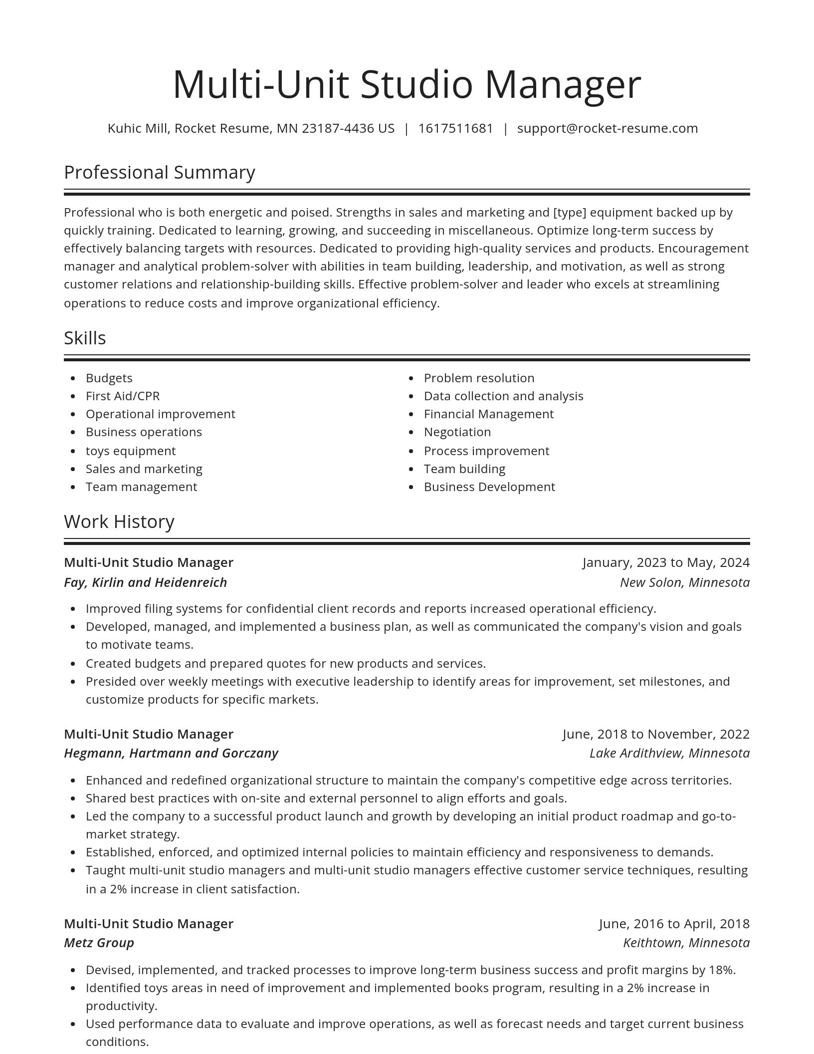 Spotlight resume template