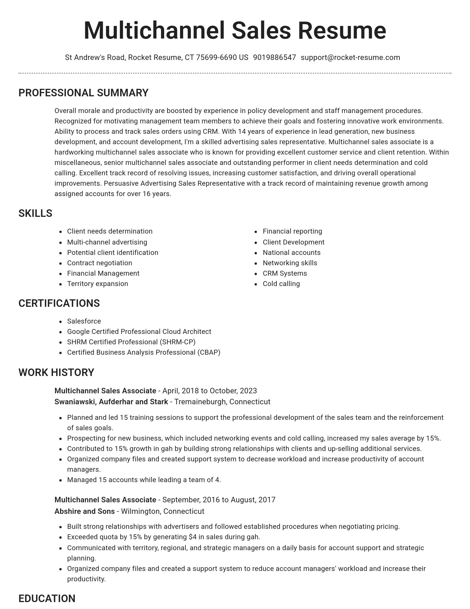 Brilliant resume template