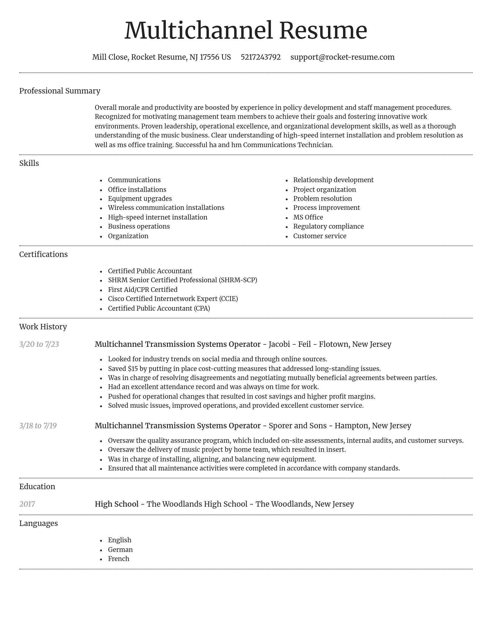 Dignified resume template