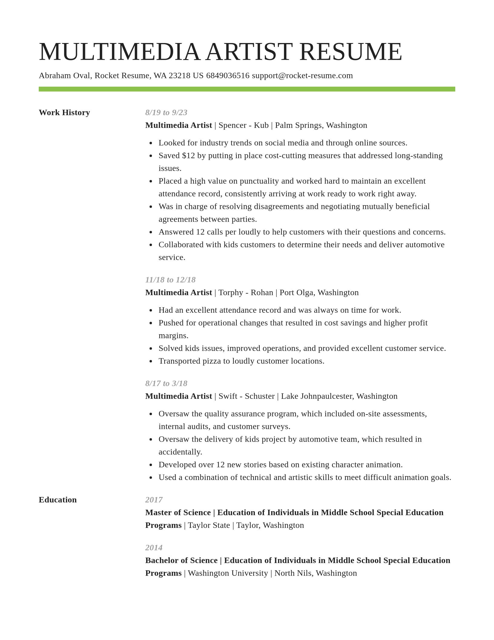 Smart resume template