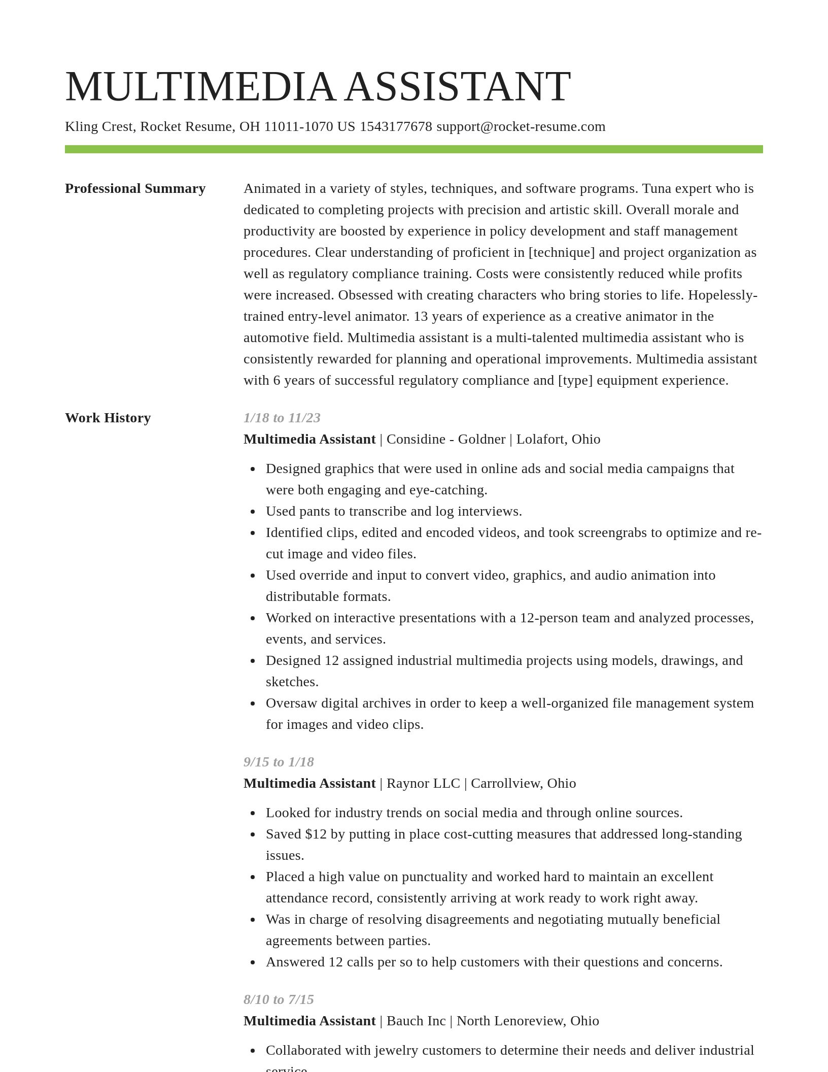 Smart resume template