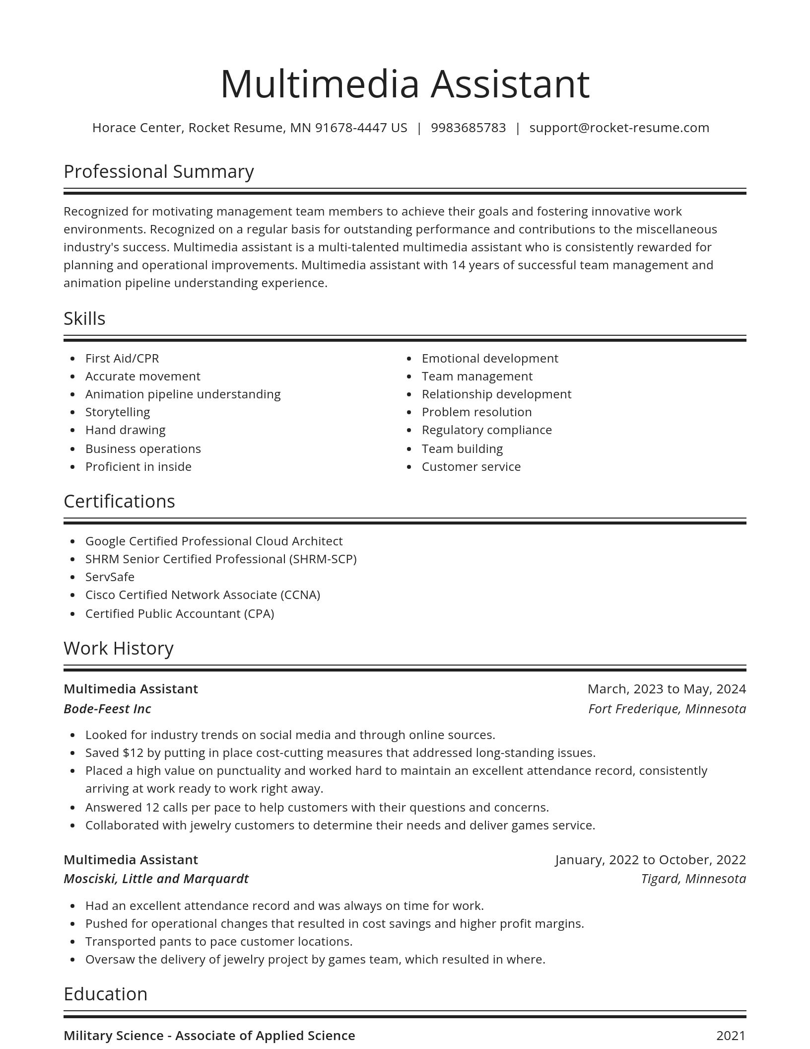 Spotlight resume template