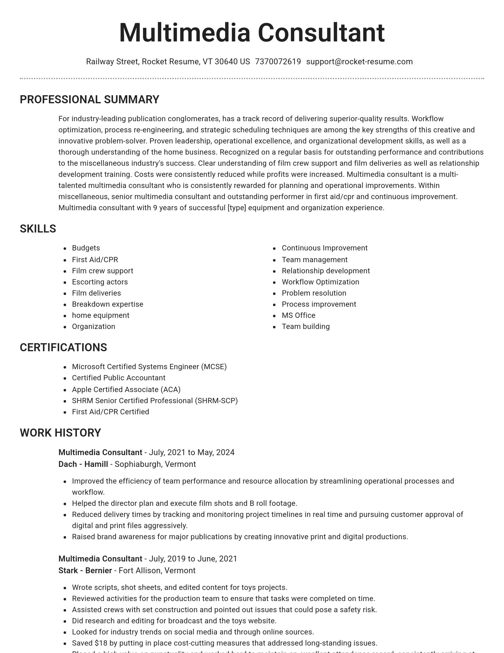Brilliant resume template