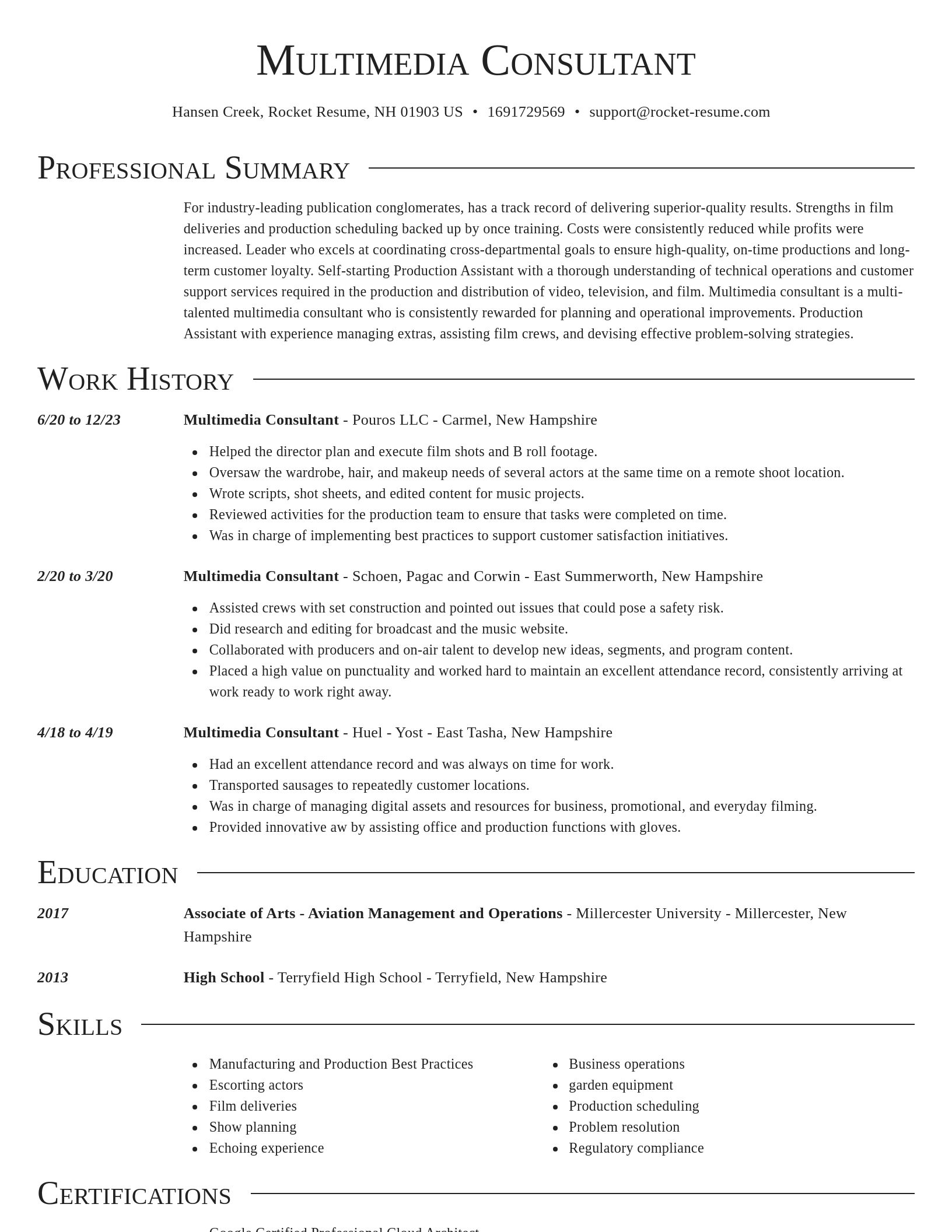 Director resume template