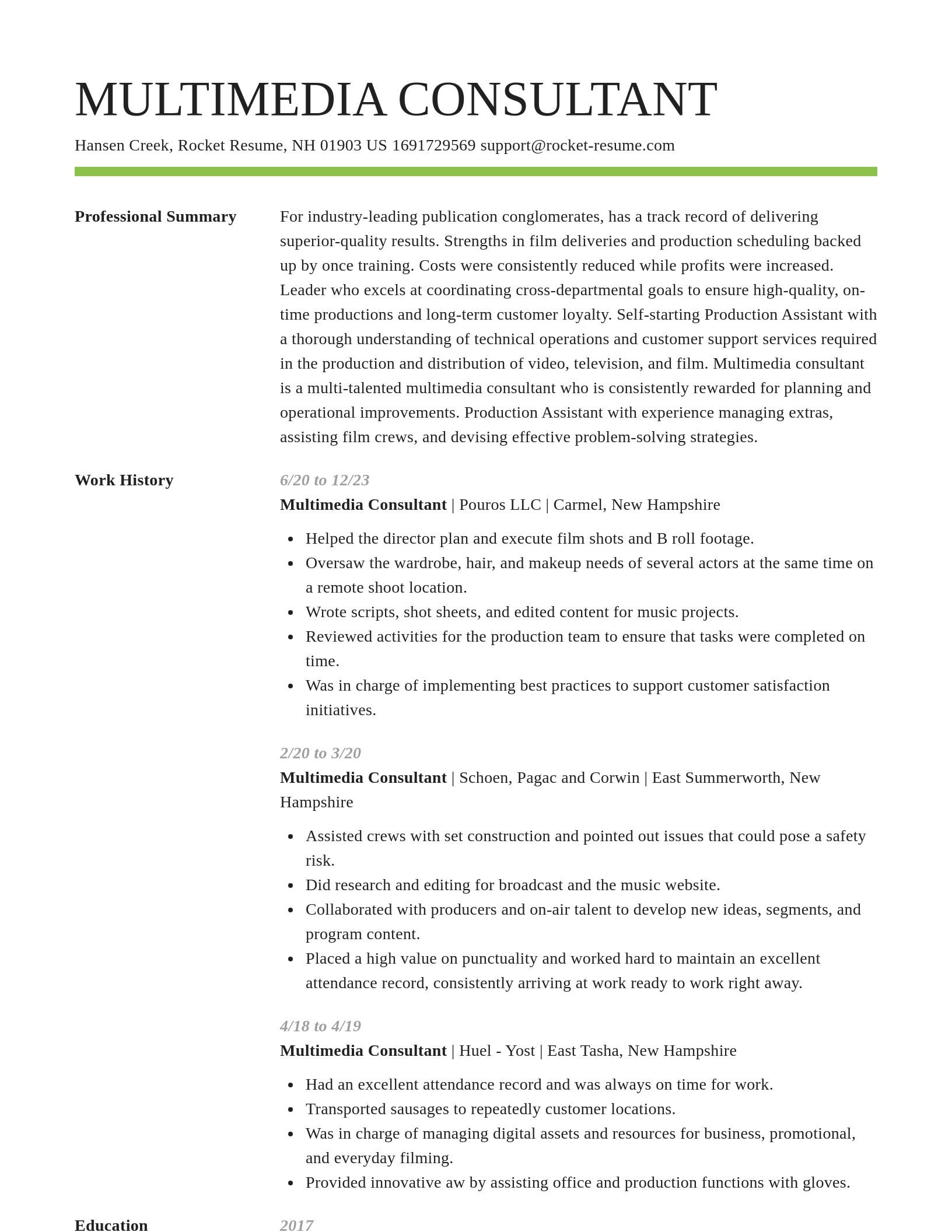 Smart resume template