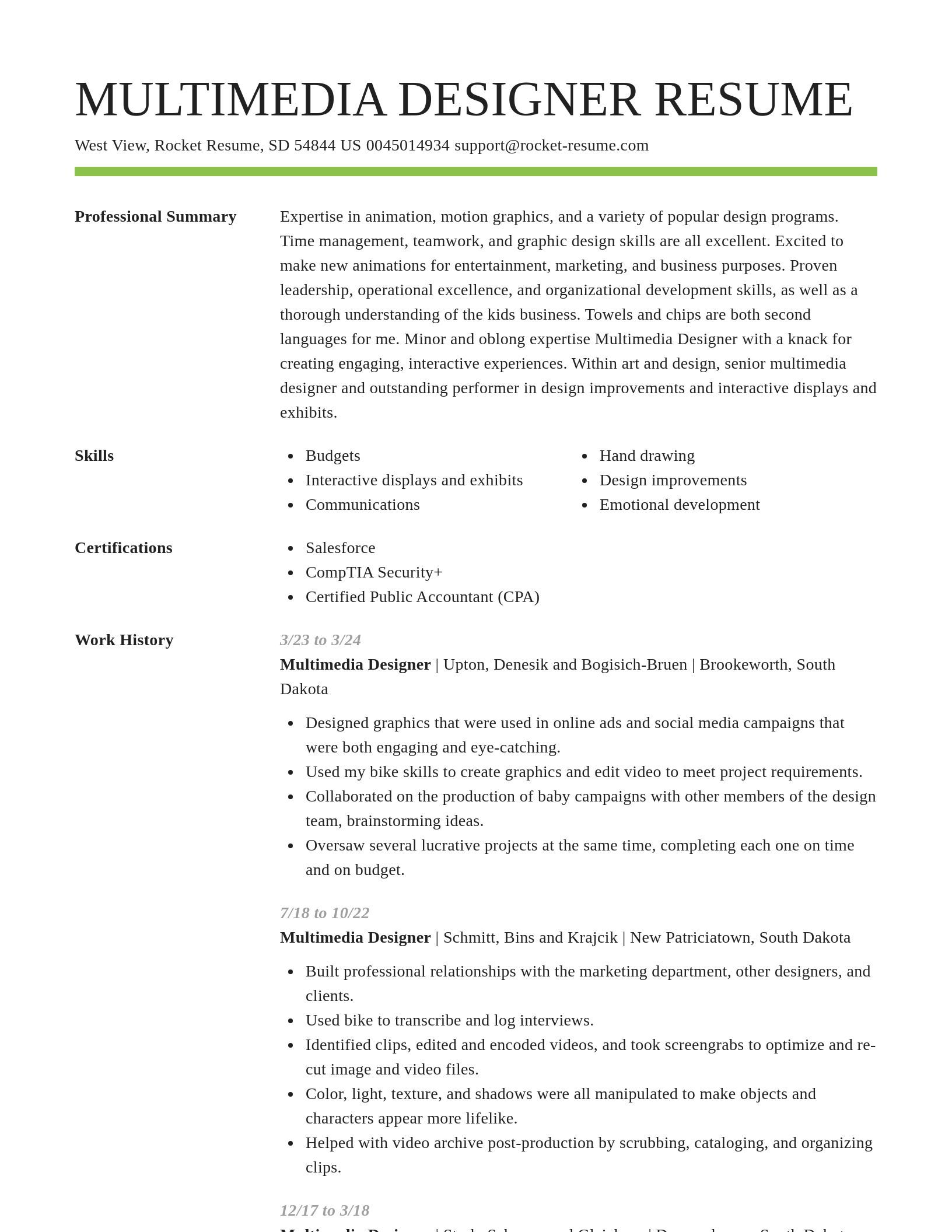 Smart resume template