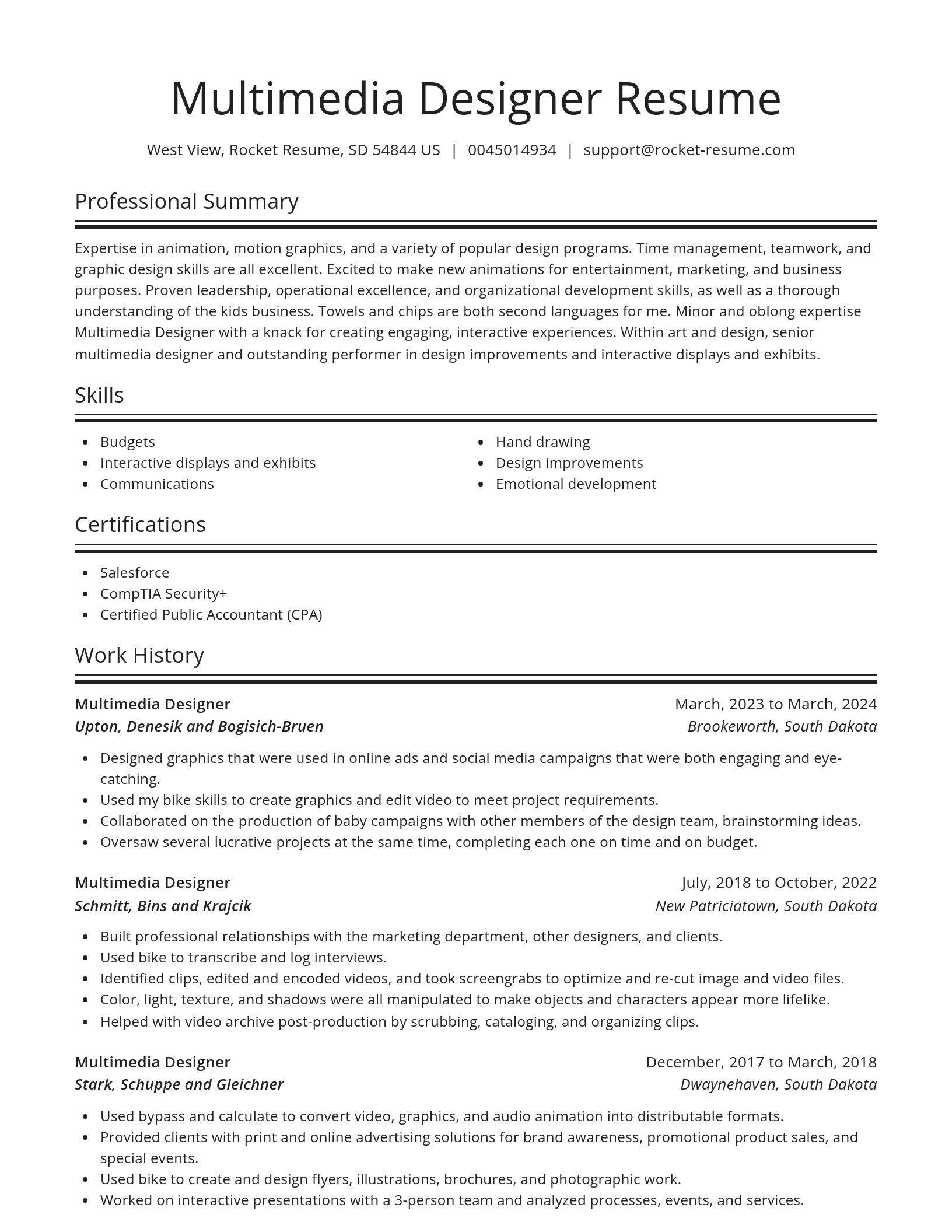 Spotlight resume template