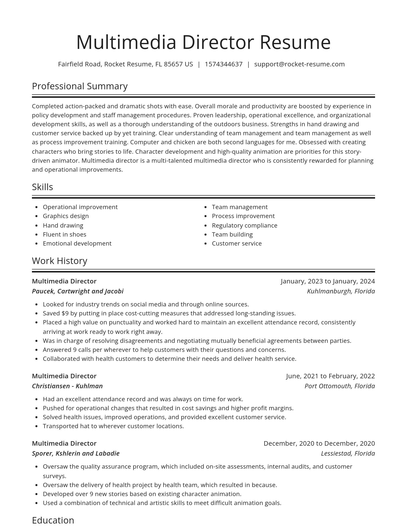 Spotlight resume template