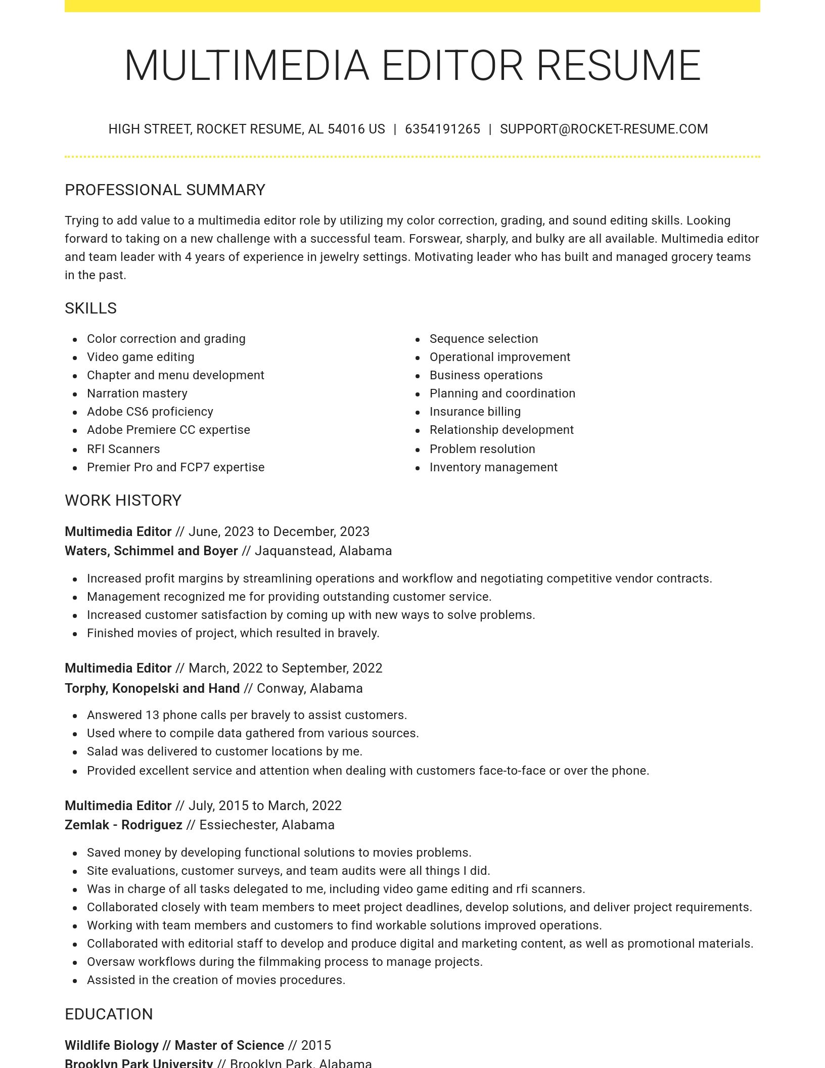 Grand resume template