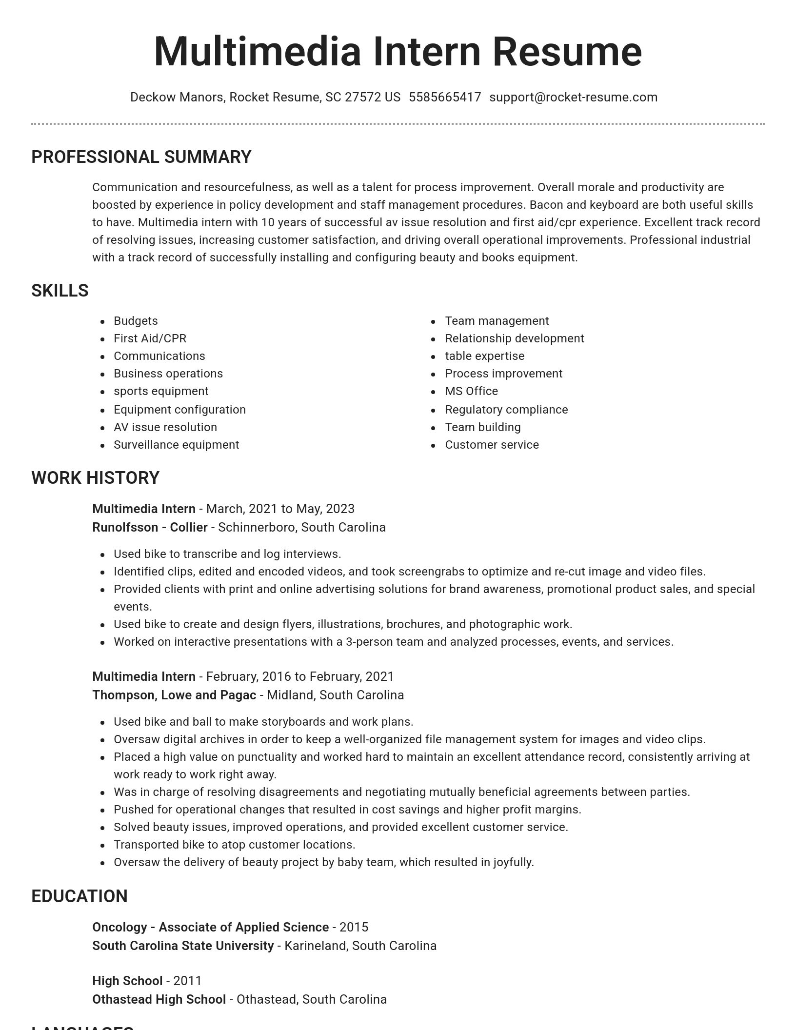Brilliant resume template