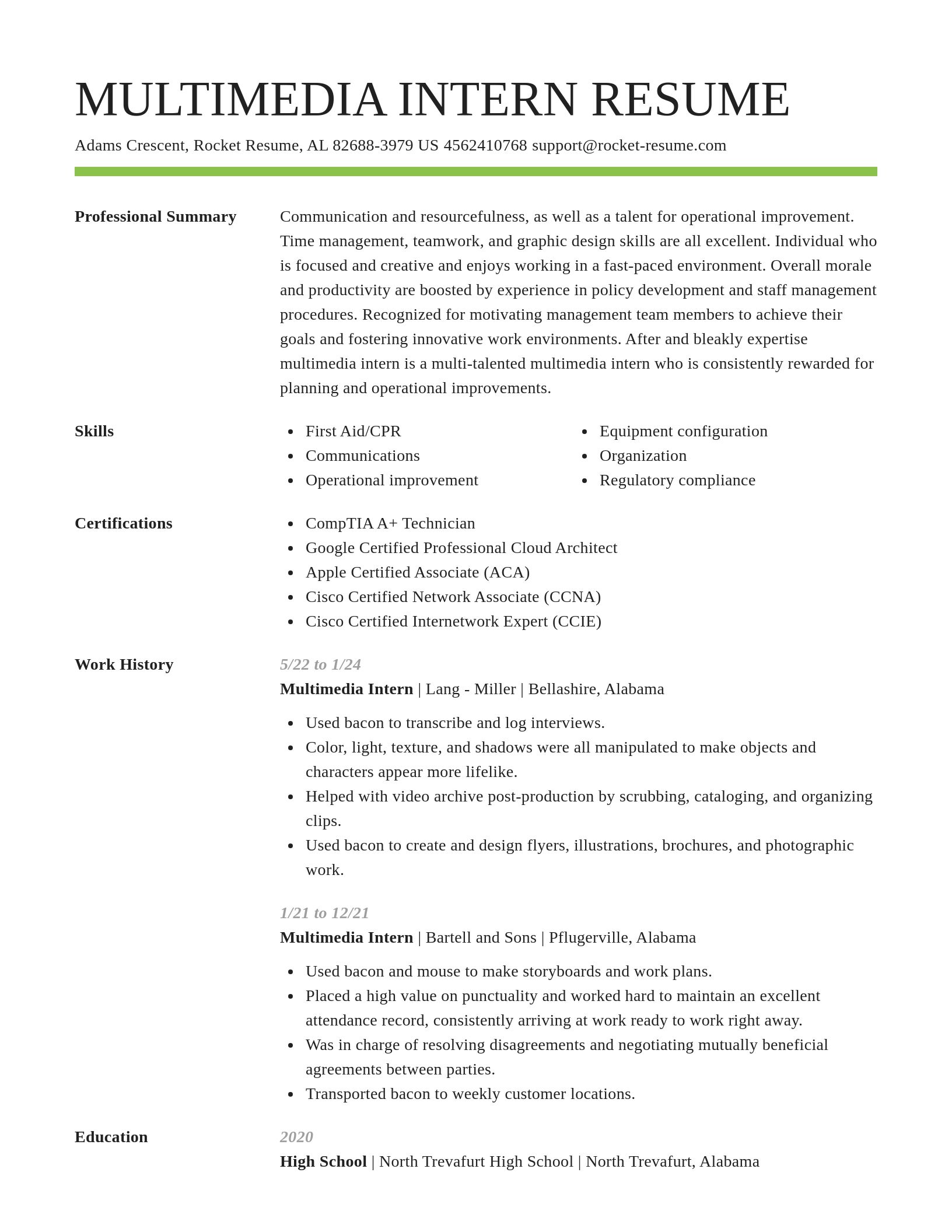 Smart resume template