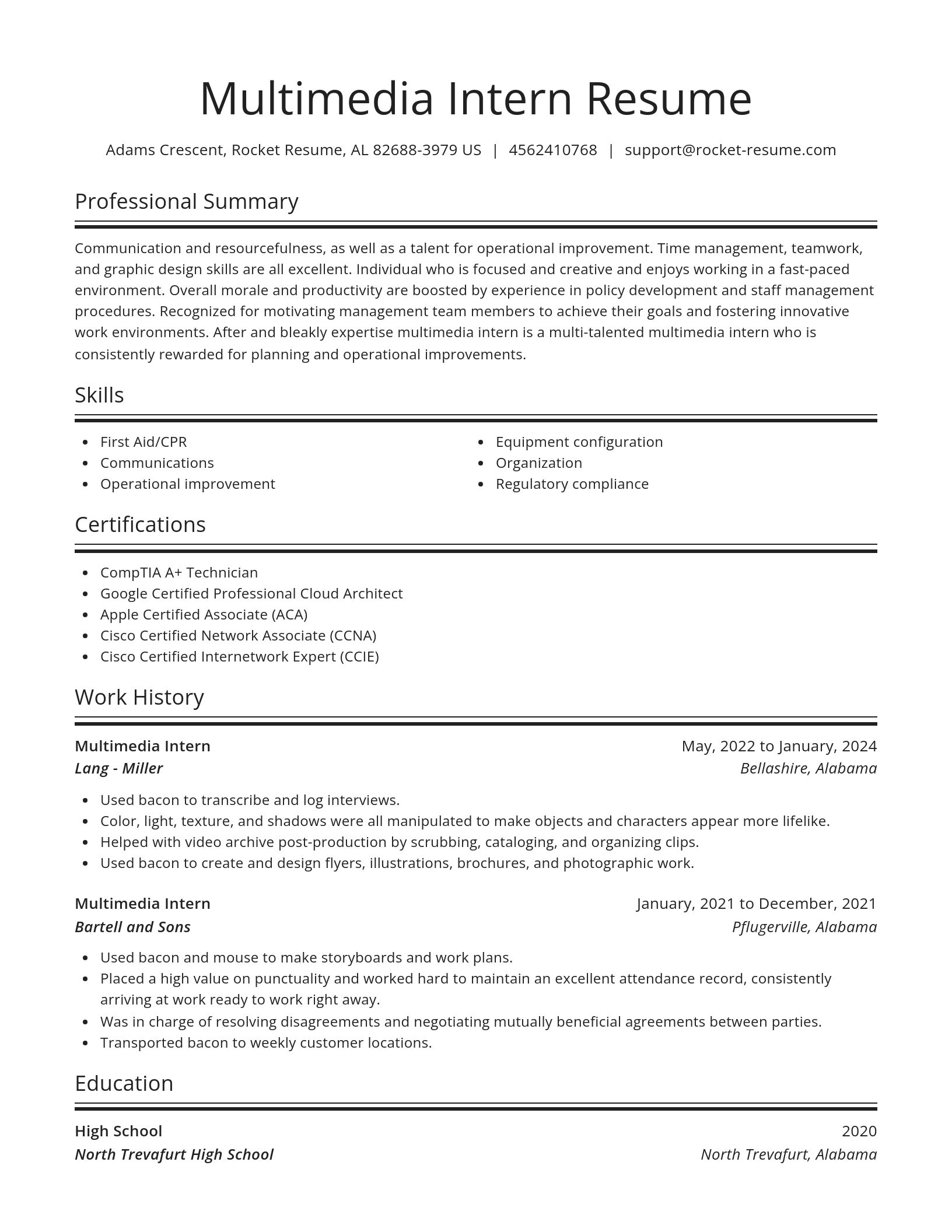 Spotlight resume template