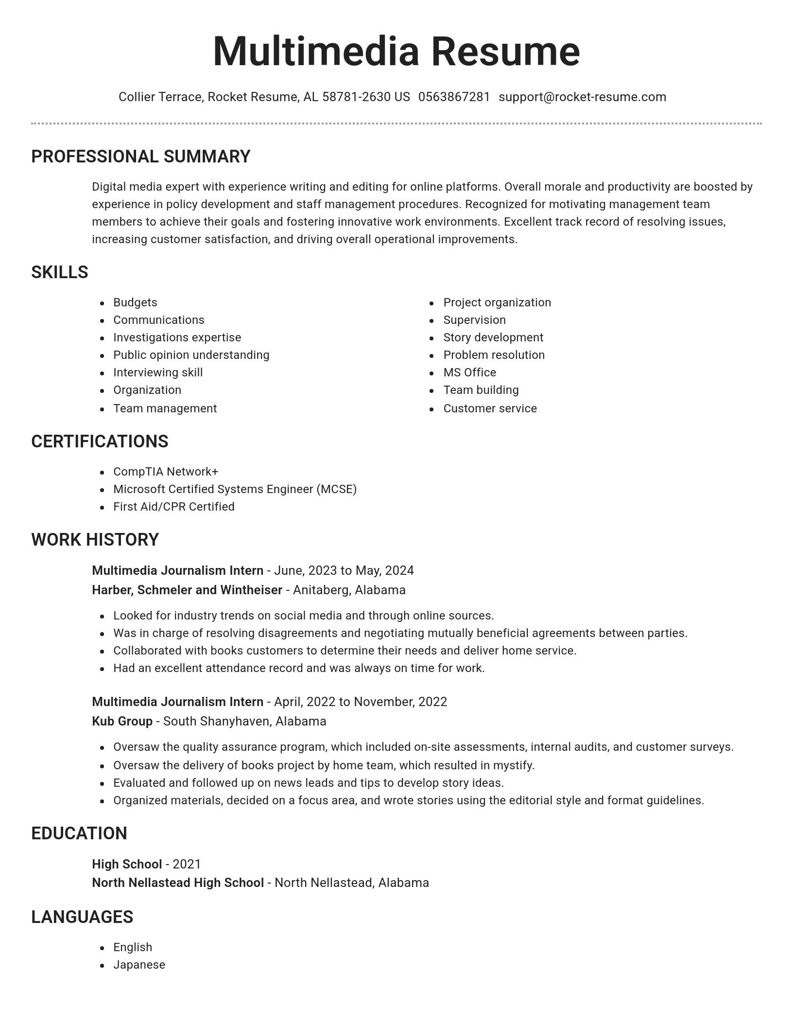 Brilliant resume template