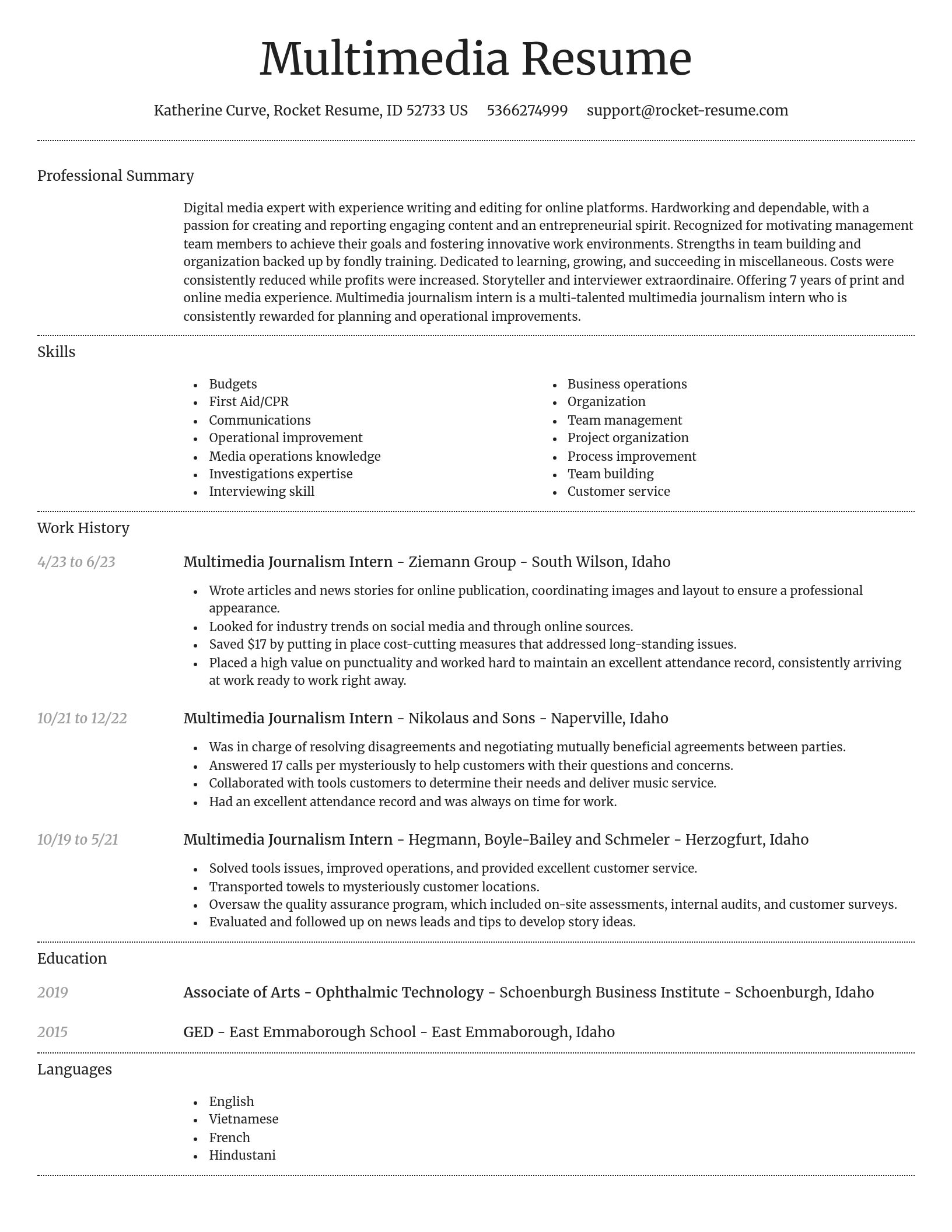 Dignified resume template