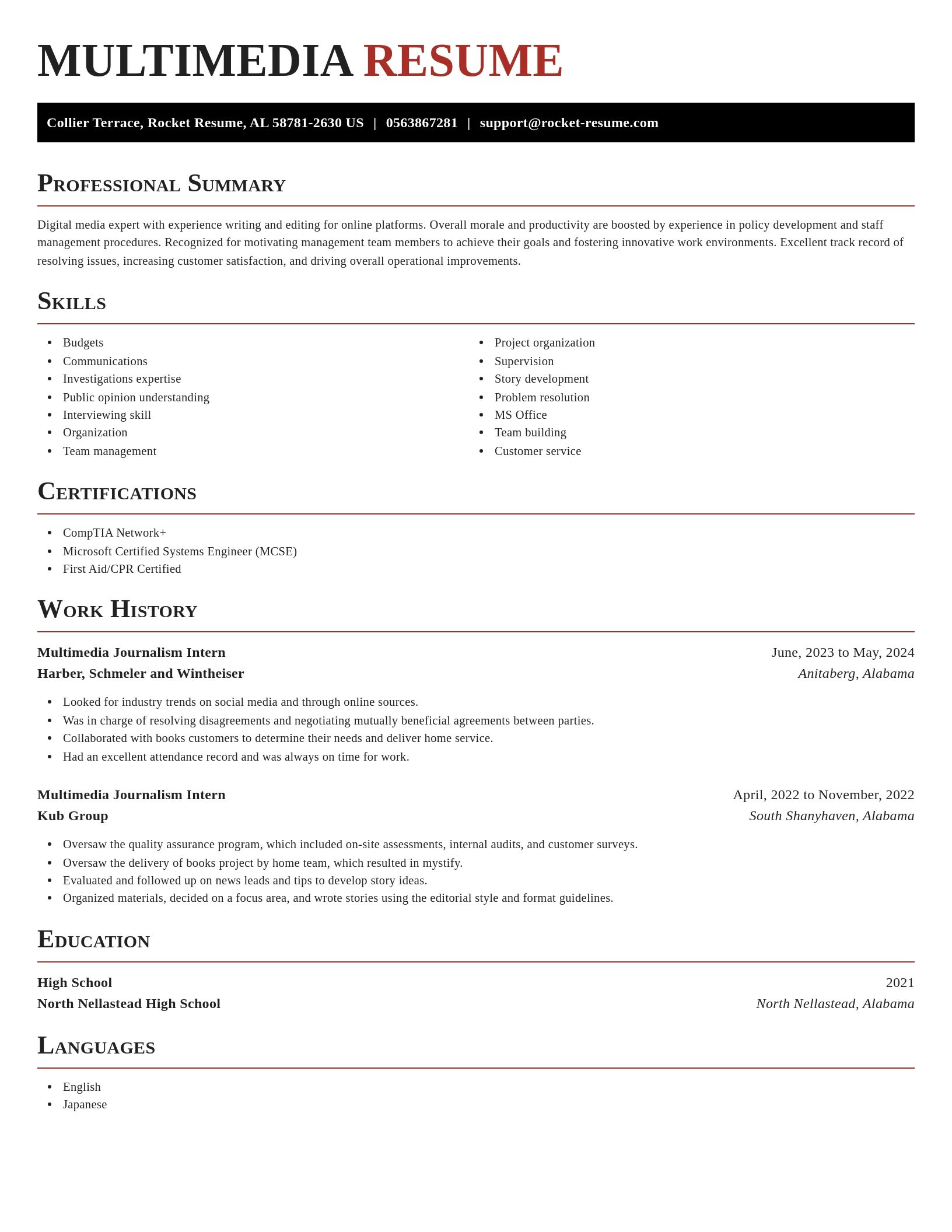 Exquisite resume template