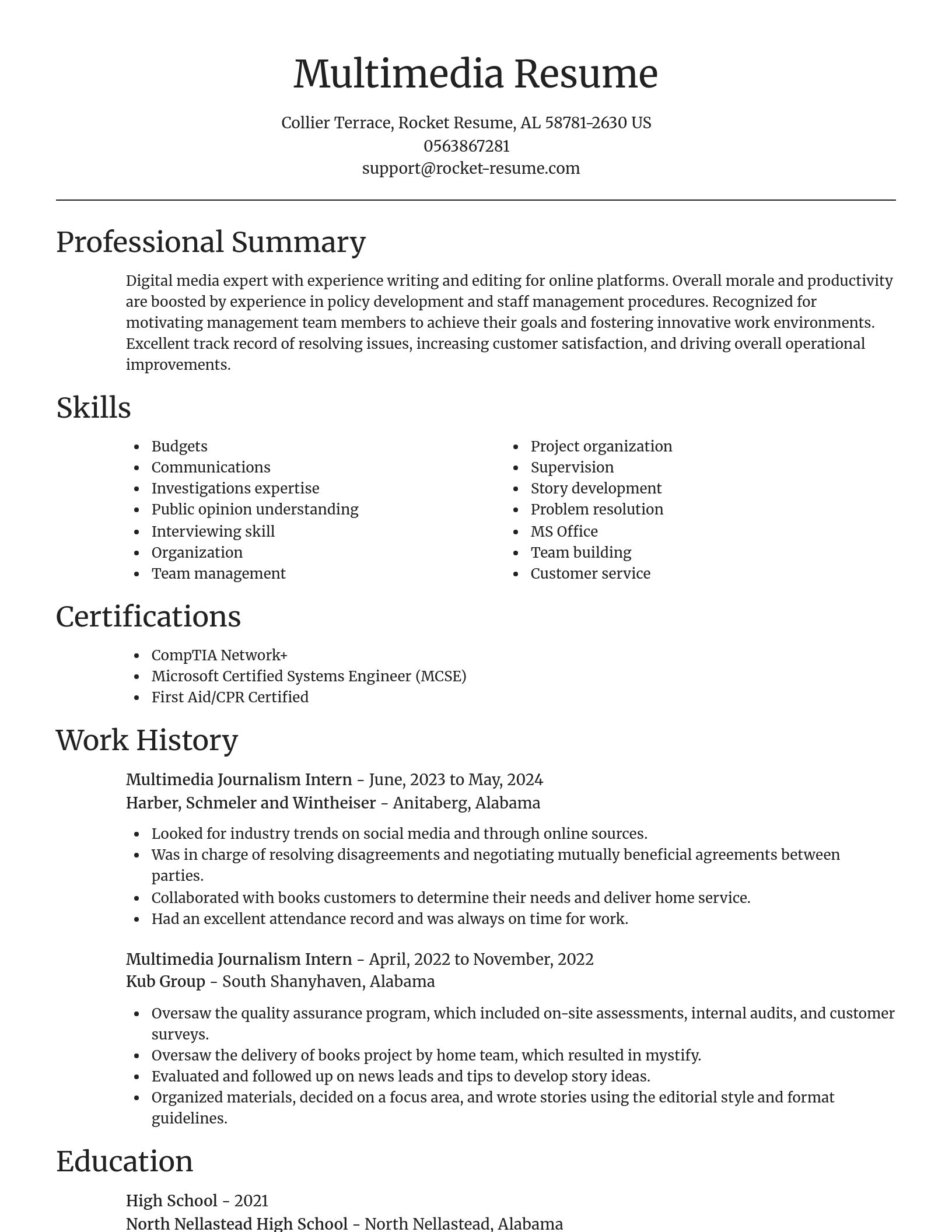 Focal Point resume template