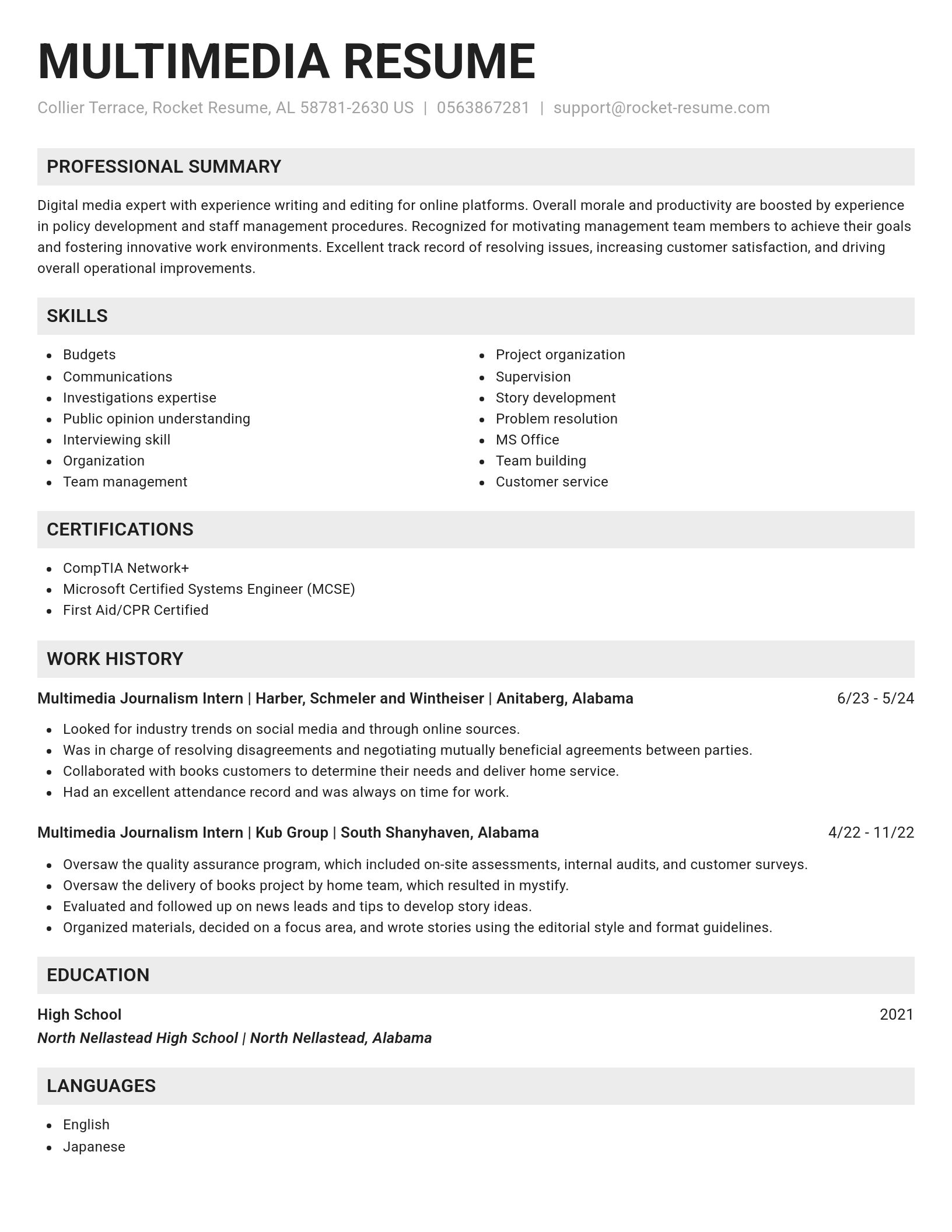 Genius resume template