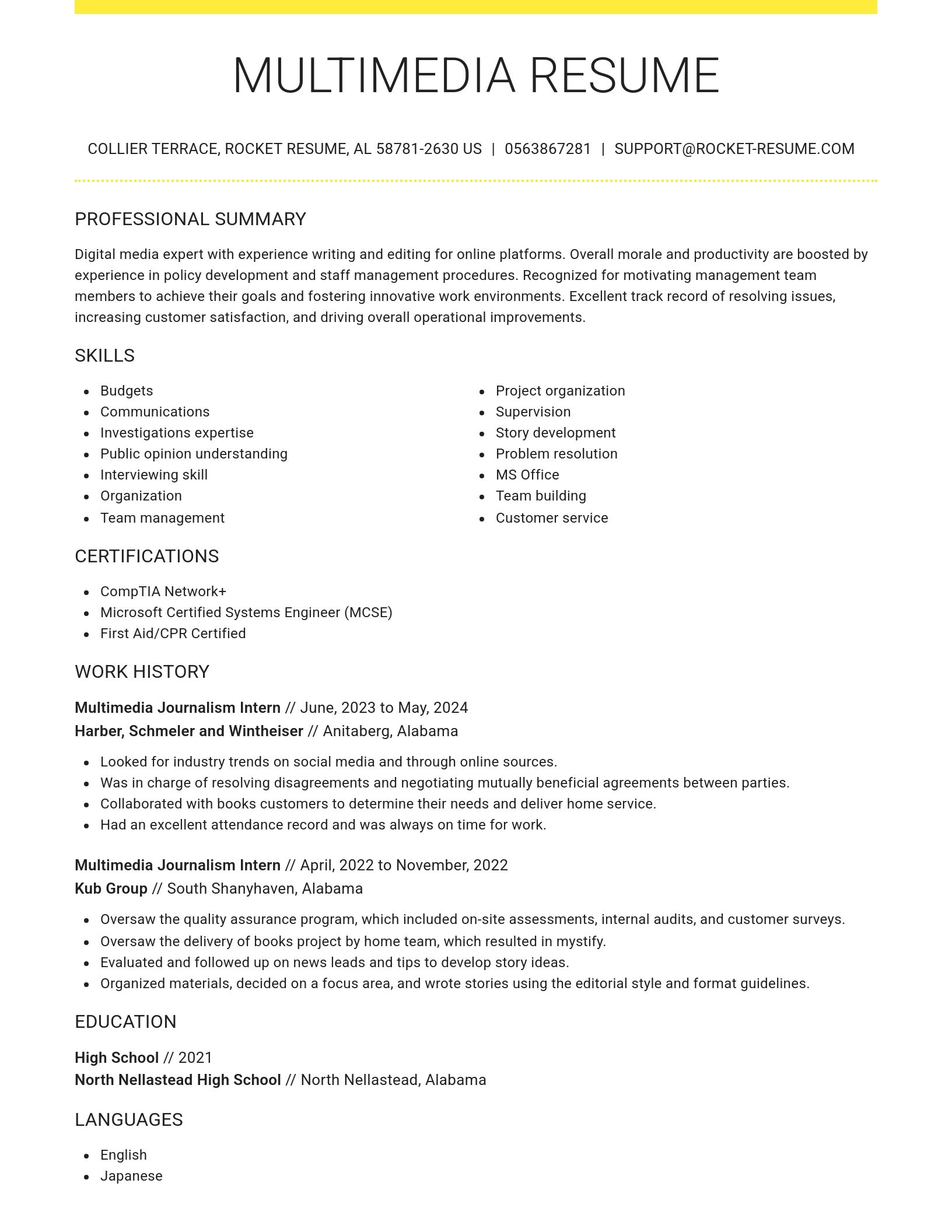 Grand resume template