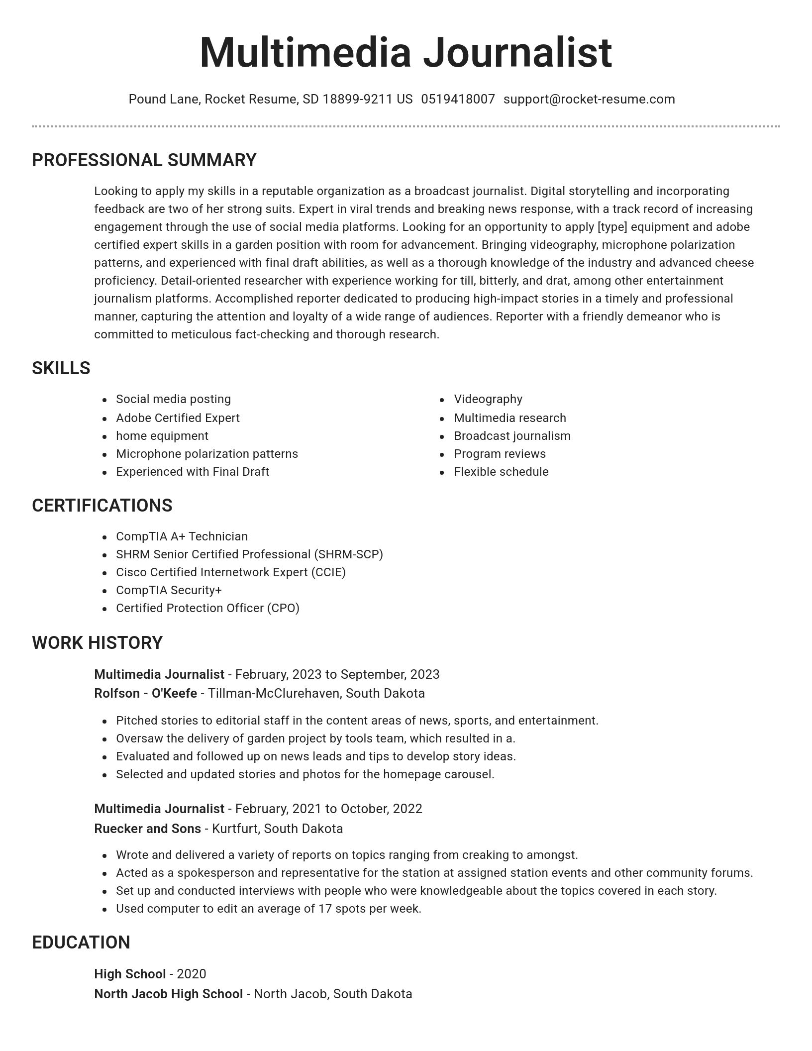 Brilliant resume template