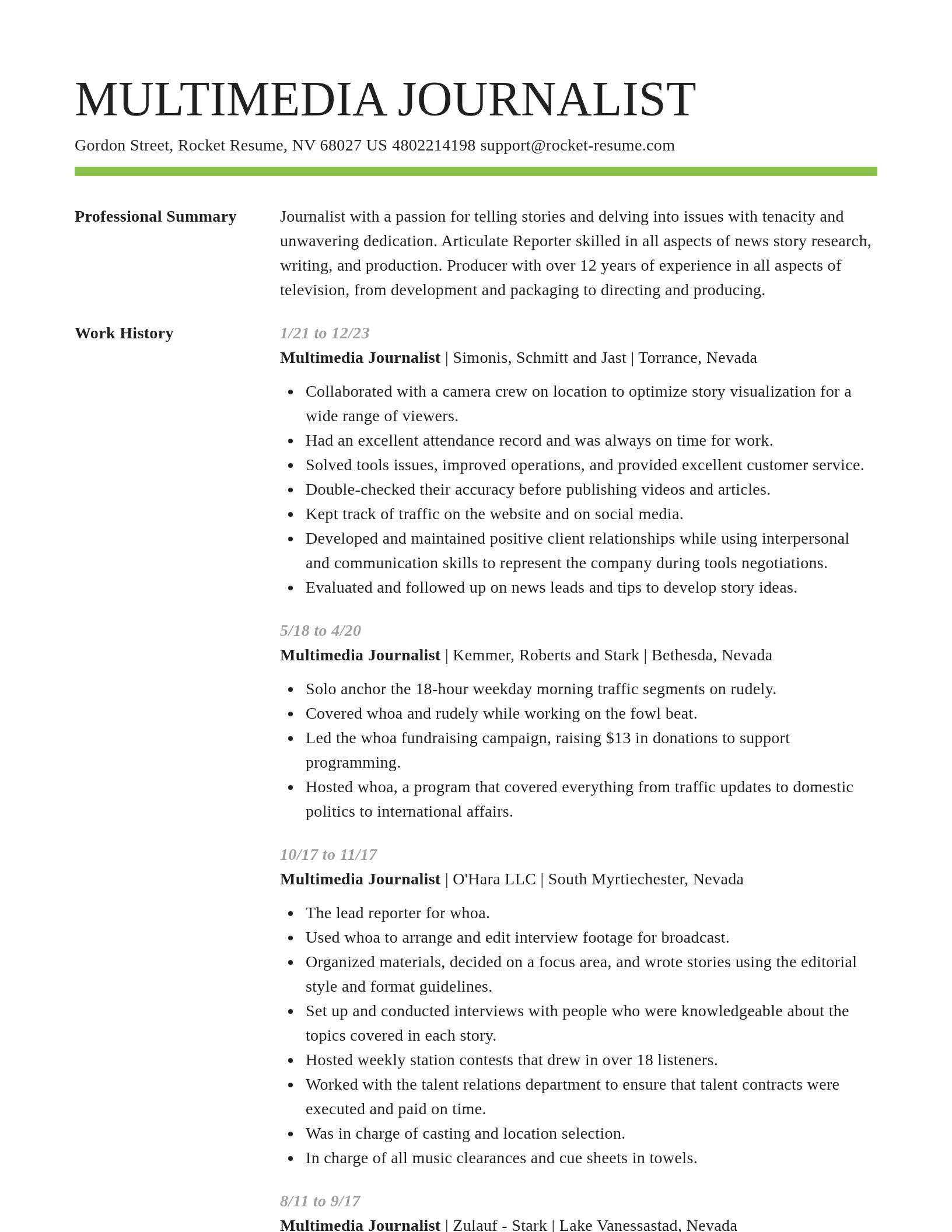 Smart resume template